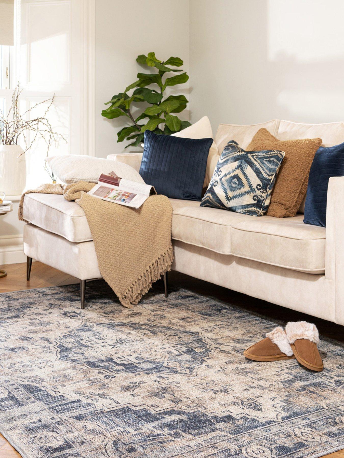Image 6 of 7 of Kukoon Washable Blue Traditional Rug - Kith
