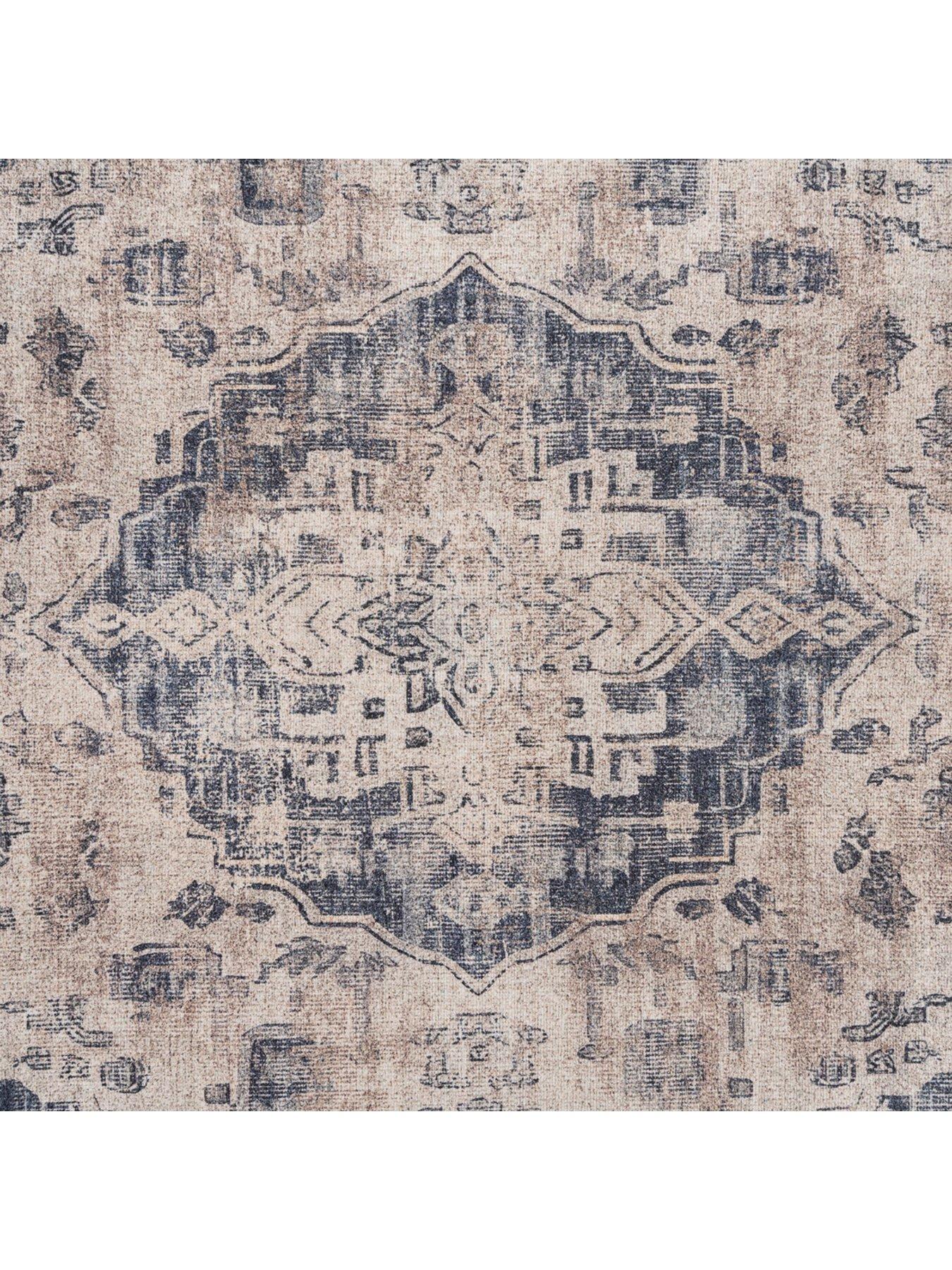 Image 7 of 7 of Kukoon Washable Blue Traditional Rug - Kith