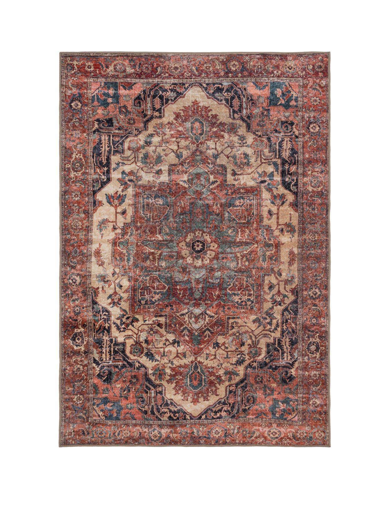 Image 2 of 7 of Kukoon Soft Washable Terracotta Medallion Rug - Verity