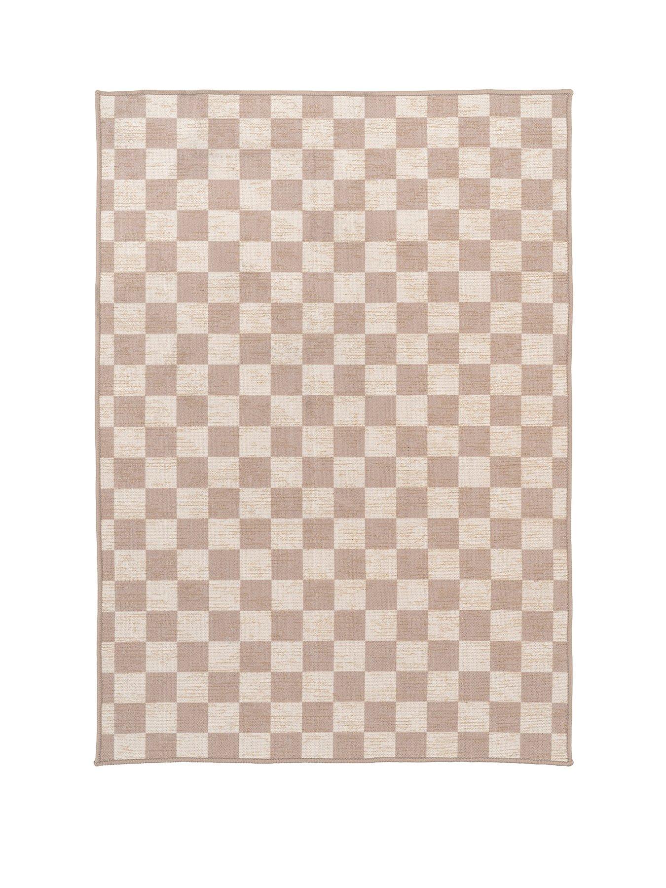 Image 2 of 6 of Kukoon Washable Checkerboard Jute Style Rug - Noa