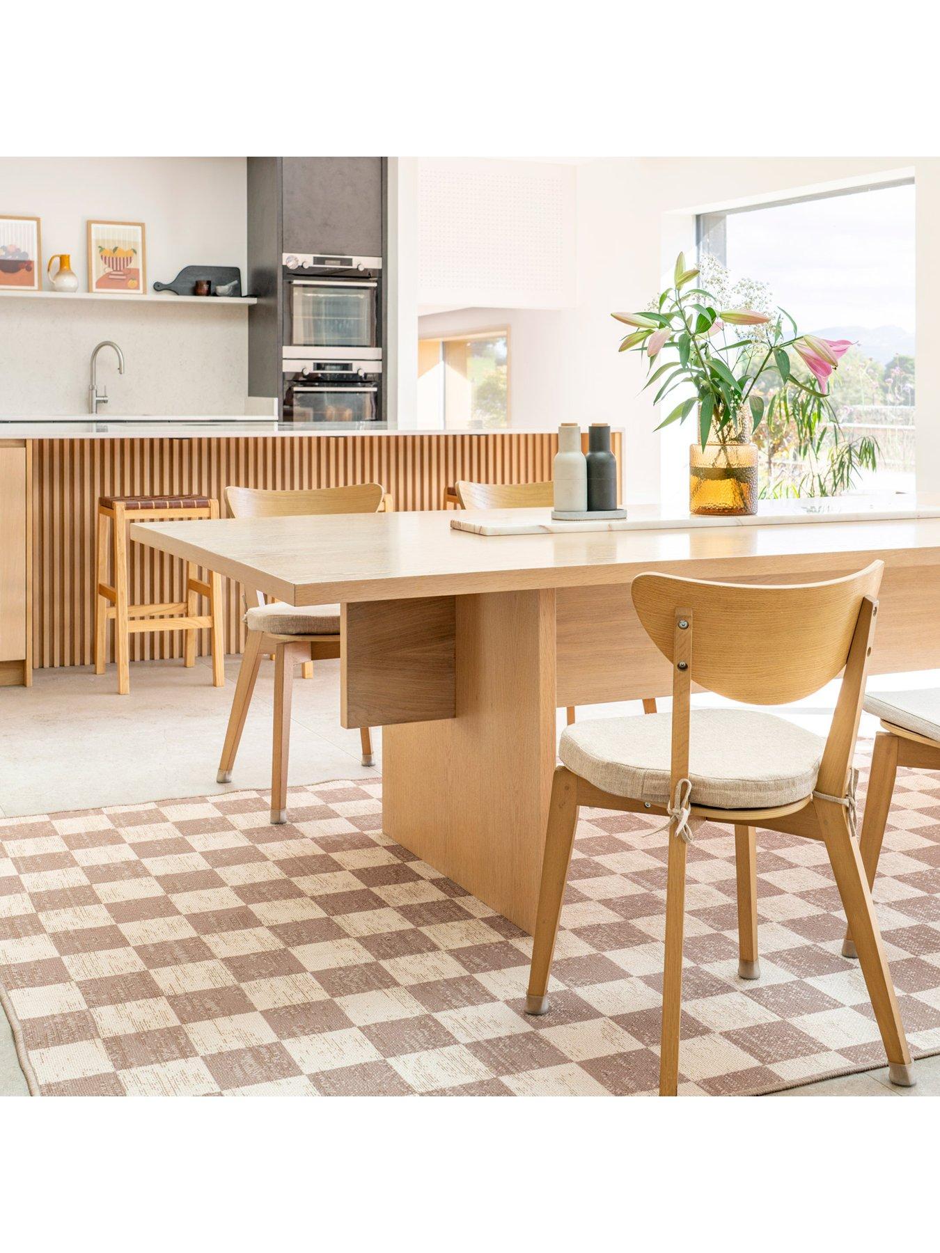 Image 6 of 6 of Kukoon Washable Checkerboard Jute Style Rug - Noa