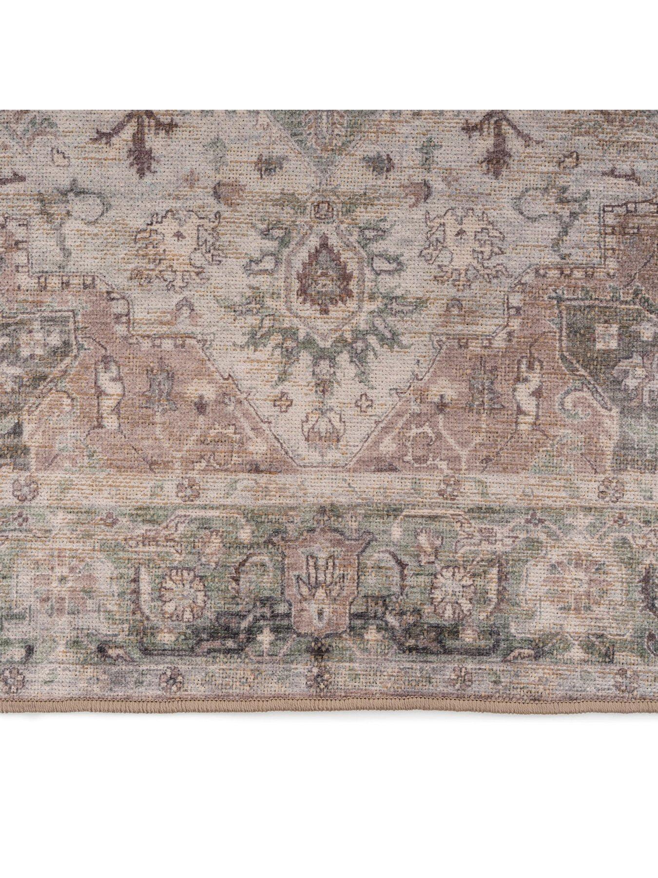 Image 5 of 6 of Kukoon Washable Vintage Green Jute Style Rug - Cova