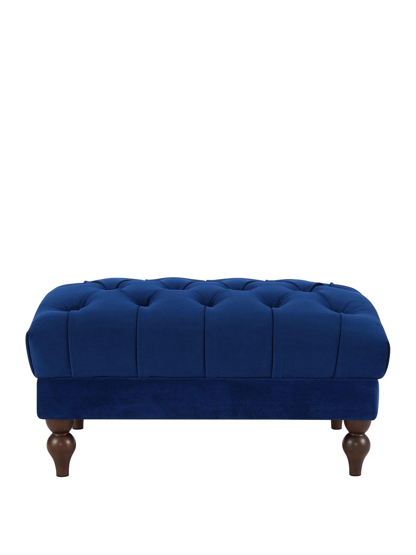 Image 2 of 6 of Dusk Hebden Pouffe - Royal Blue
