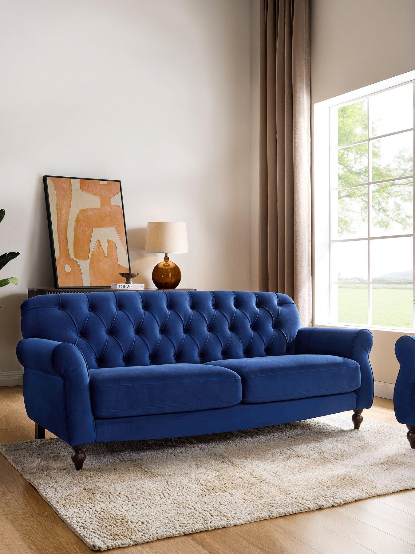 Dusk Hebden 3 Seater Sofa - Royal Blue