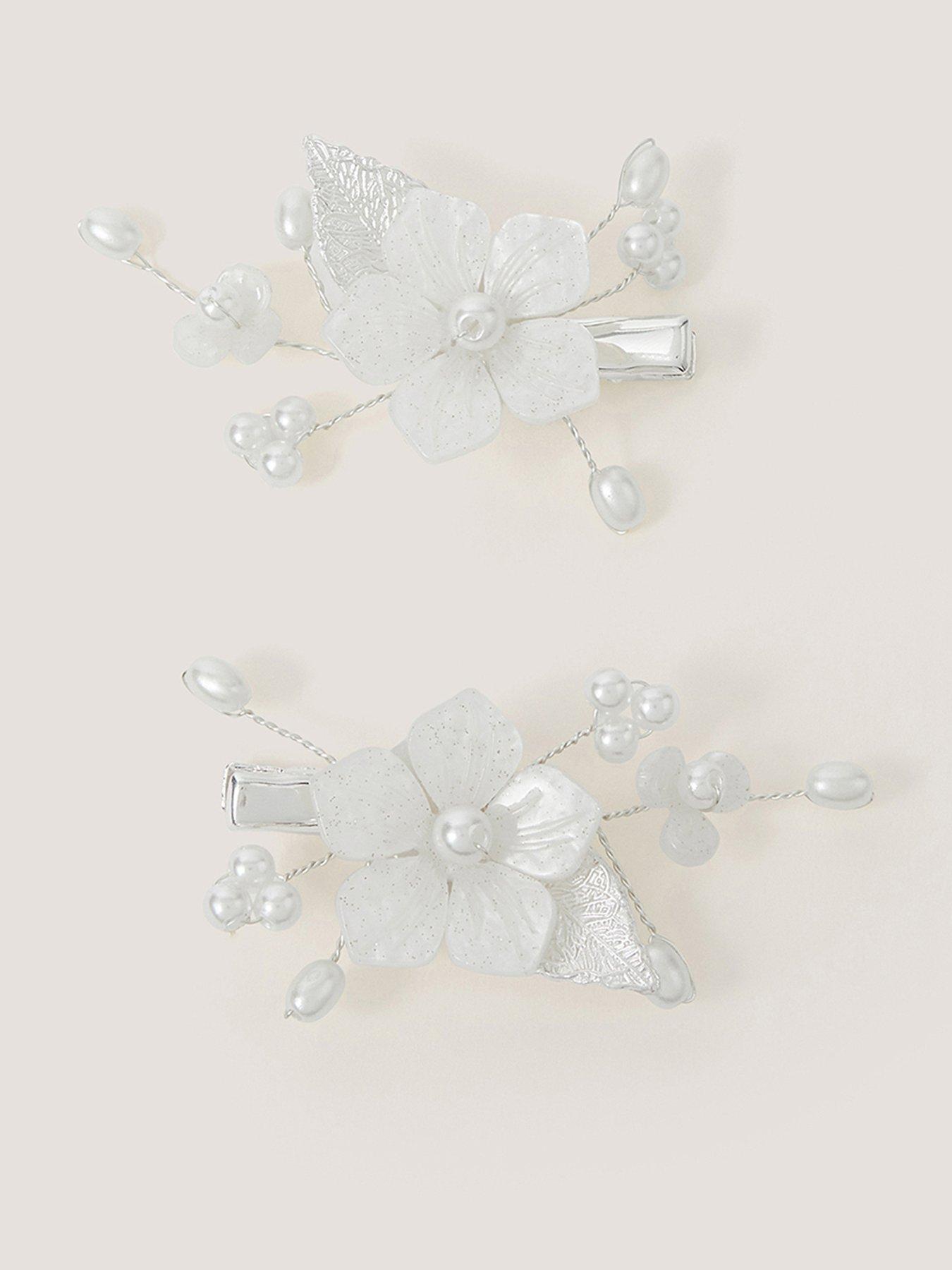 Image 1 of 2 of Monsoon Girls 2 Pack Gardenia Flower Clips - Ivory