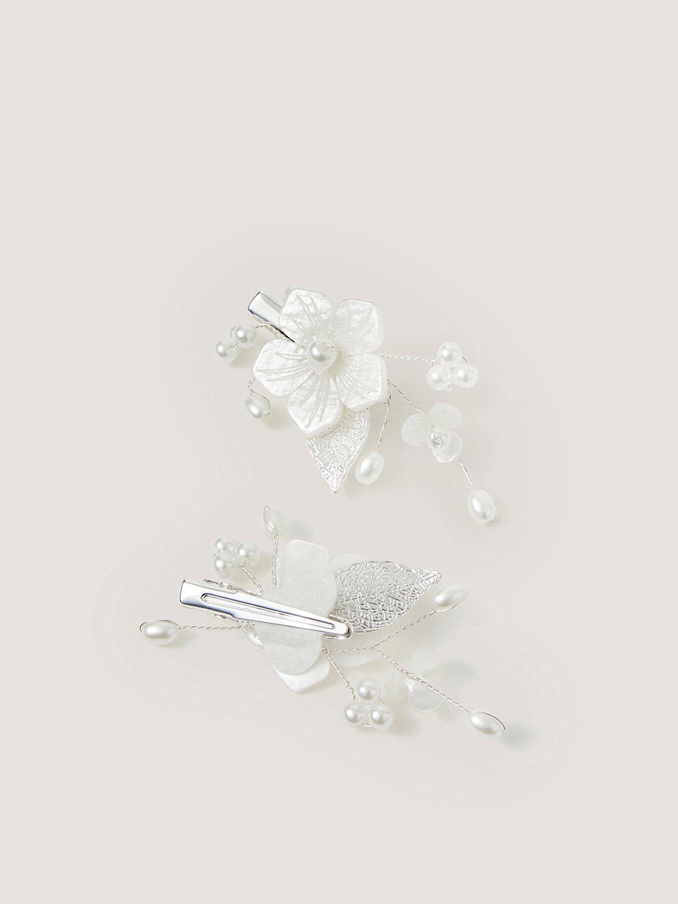 Image 2 of 2 of Monsoon Girls 2 Pack Gardenia Flower Clips - Ivory