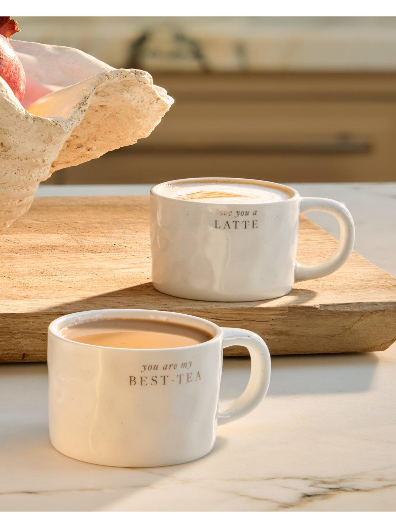 Image 2 of 6 of Katie Loxton SPECKLED SENTIMENT MUG WITH TAG , love you a LATTE , 9.5cm x 9.5cm x 7cm