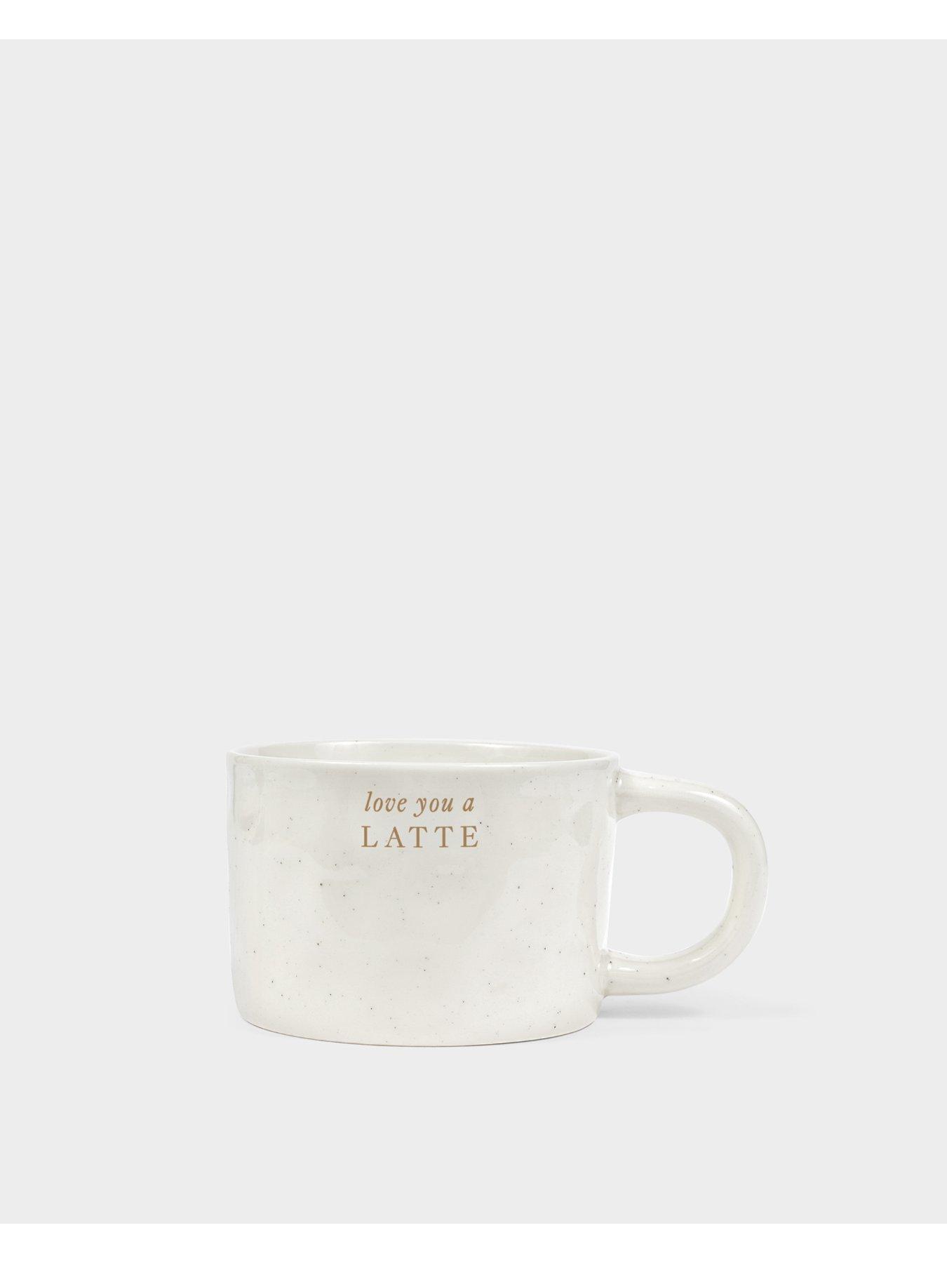 Image 4 of 6 of Katie Loxton SPECKLED SENTIMENT MUG WITH TAG , love you a LATTE , 9.5cm x 9.5cm x 7cm