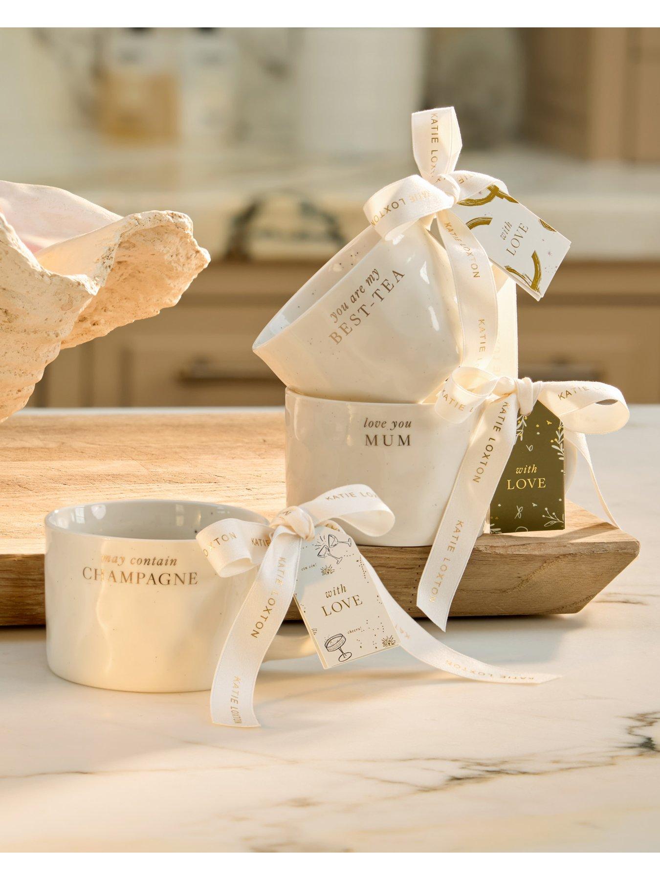 Image 2 of 6 of Katie Loxton SPECKLED SENTIMENT MUG WITH TAG , love you MUM , 9.5cm x 9.5cm x 7cm