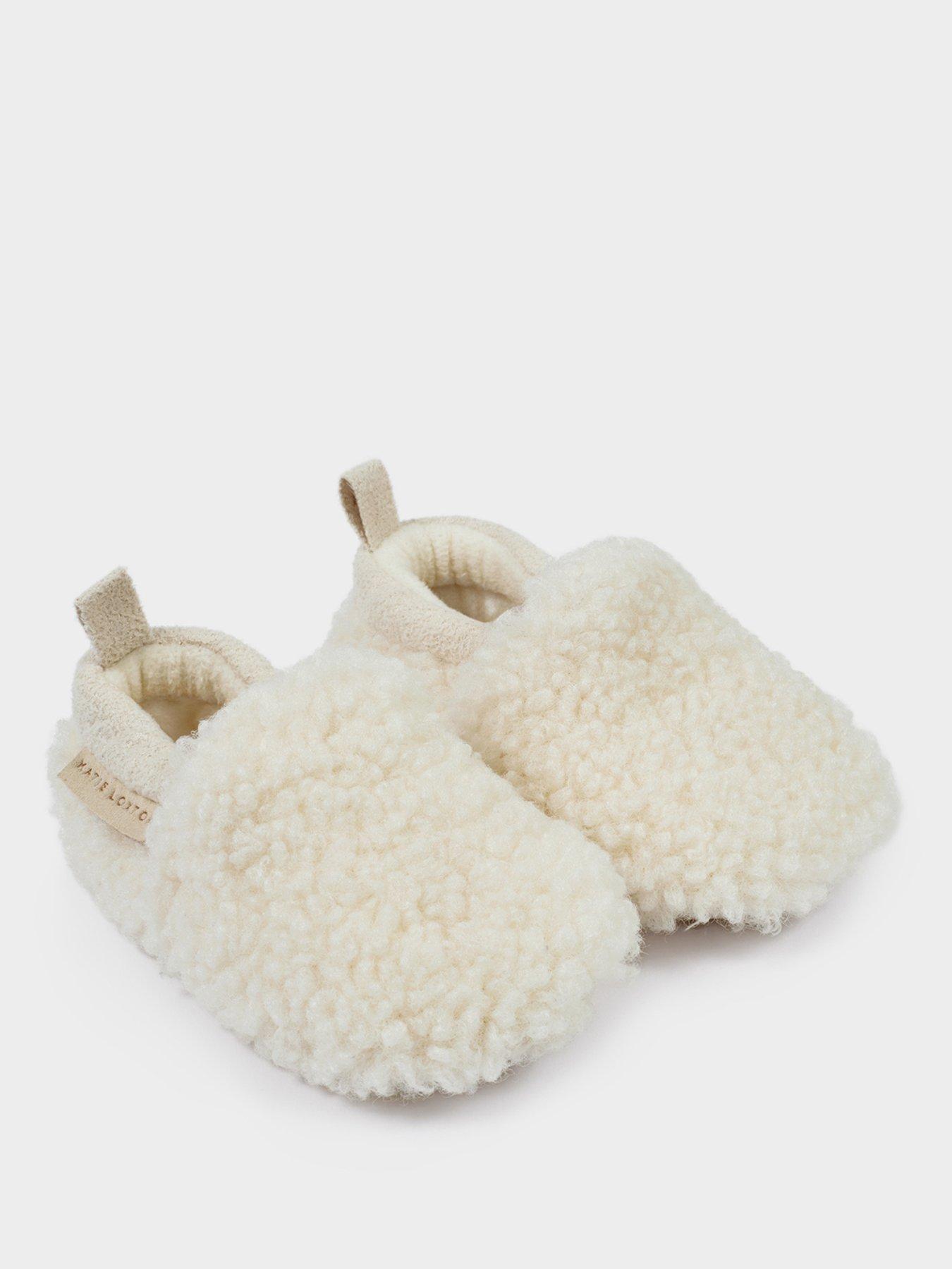 Katie Loxton BABY BORG SHOES , Off White , 6.5cm x 11.1cm x 4cm