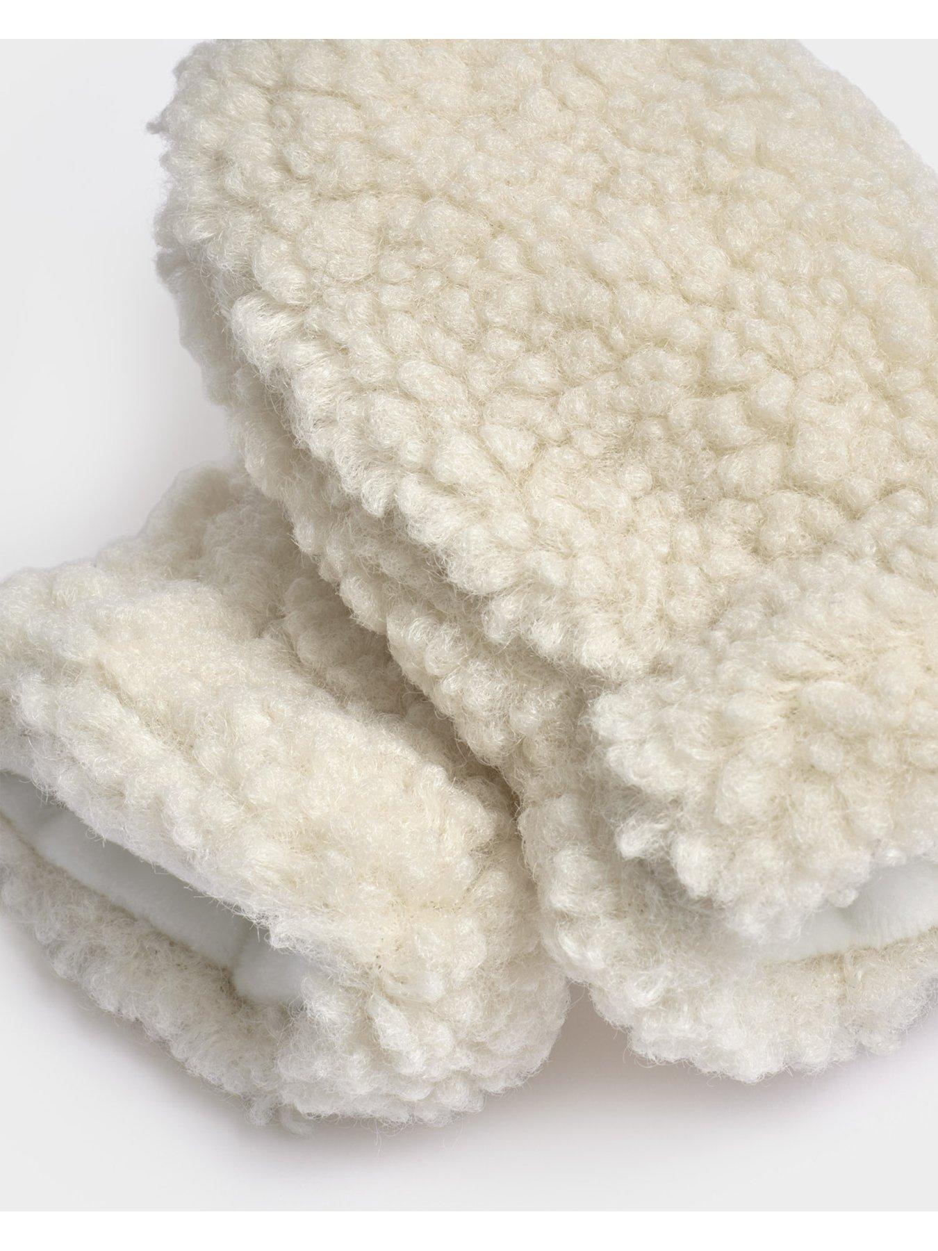 Image 3 of 6 of Katie Loxton BABY BORG HAT AND MITTENS , Off White , 24cm x 15cm + 7cm x 11cm