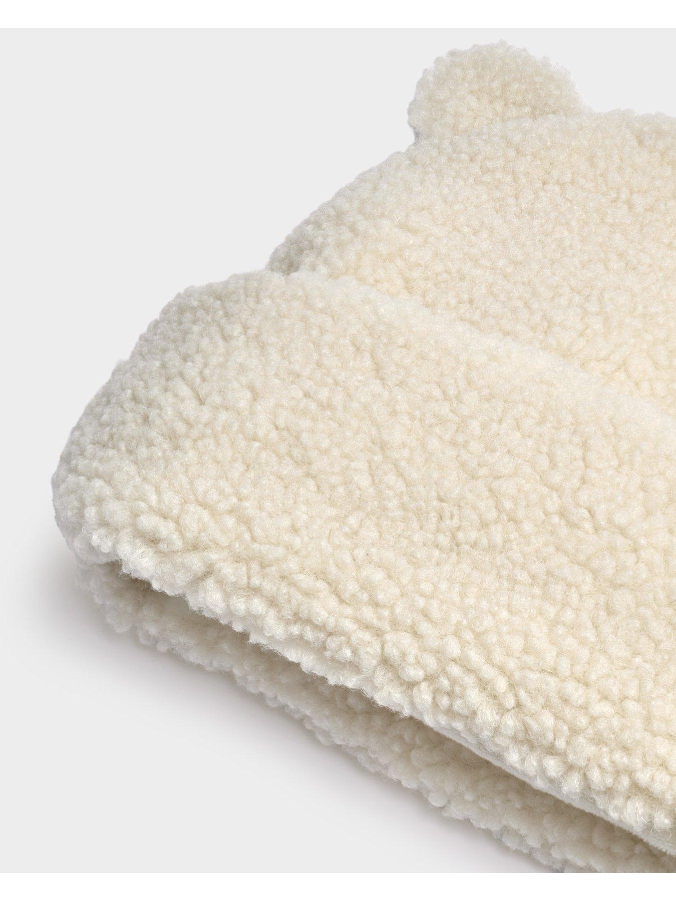 Image 4 of 6 of Katie Loxton BABY BORG HAT AND MITTENS , Off White , 24cm x 15cm + 7cm x 11cm