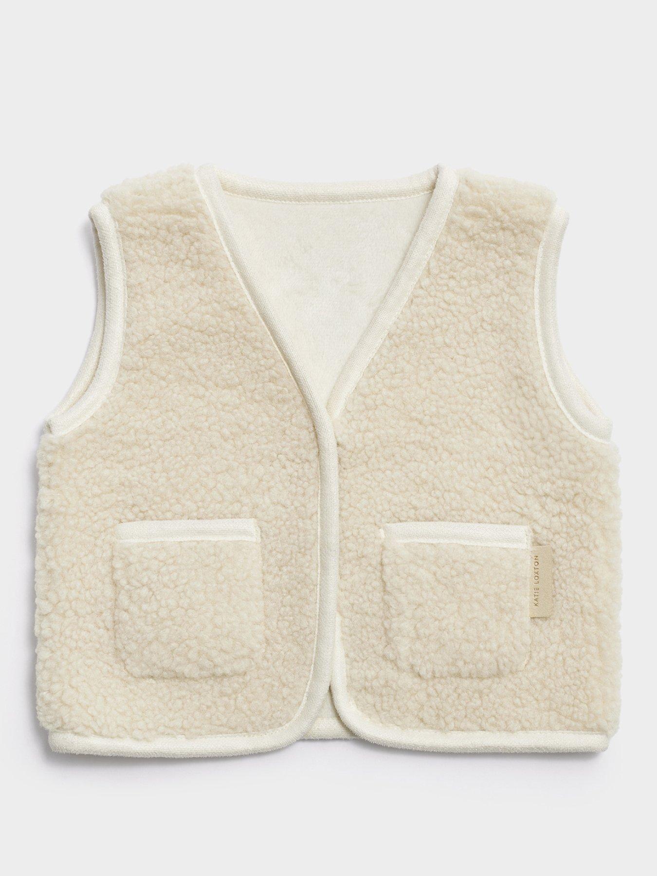 Image 1 of 6 of Katie Loxton BABY BORG GILET , Off White , 30cm x 28.5cm