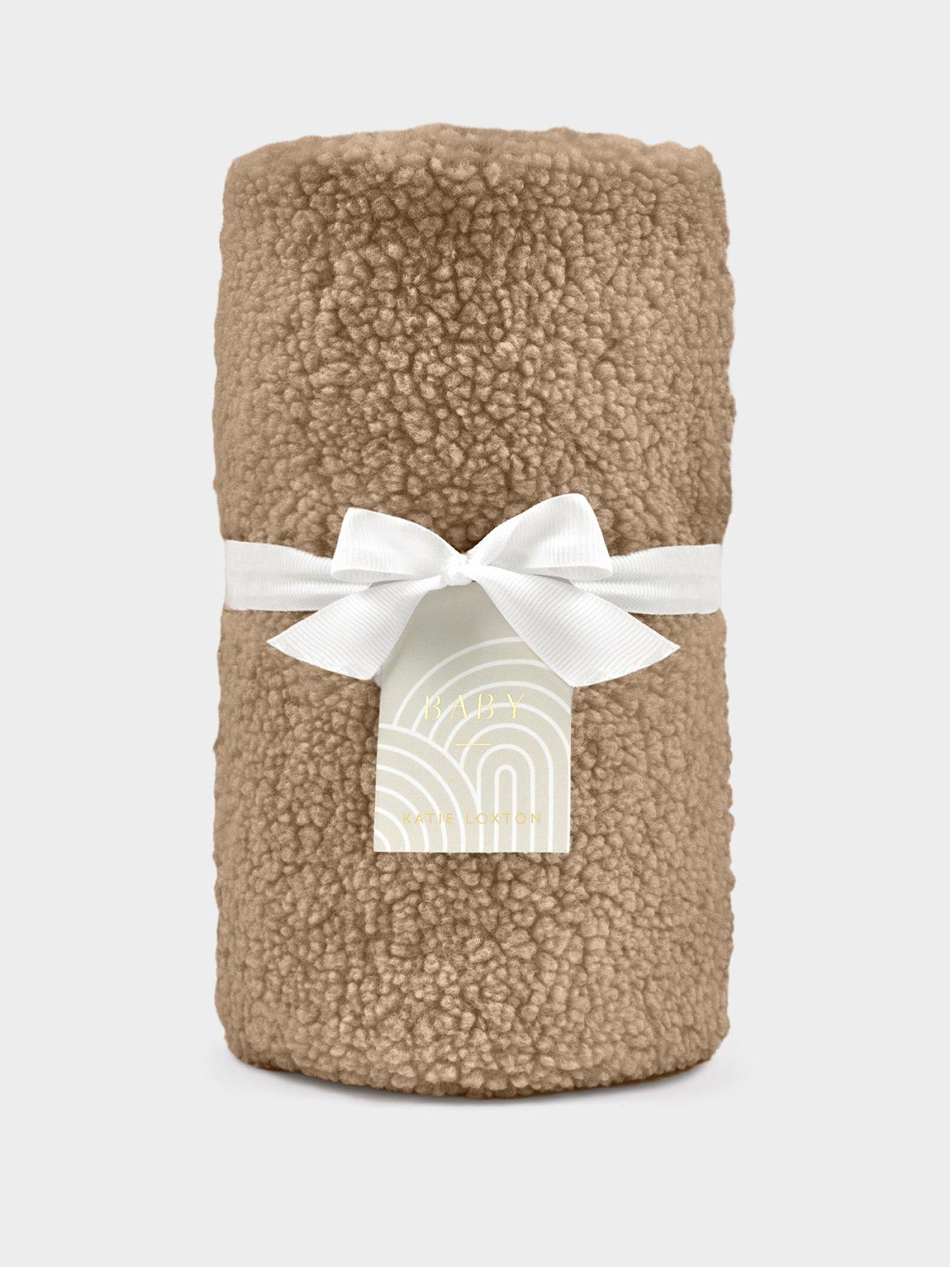 Katie Loxton BABY BORG BLANKET , Tan , 48cm X 70cm
