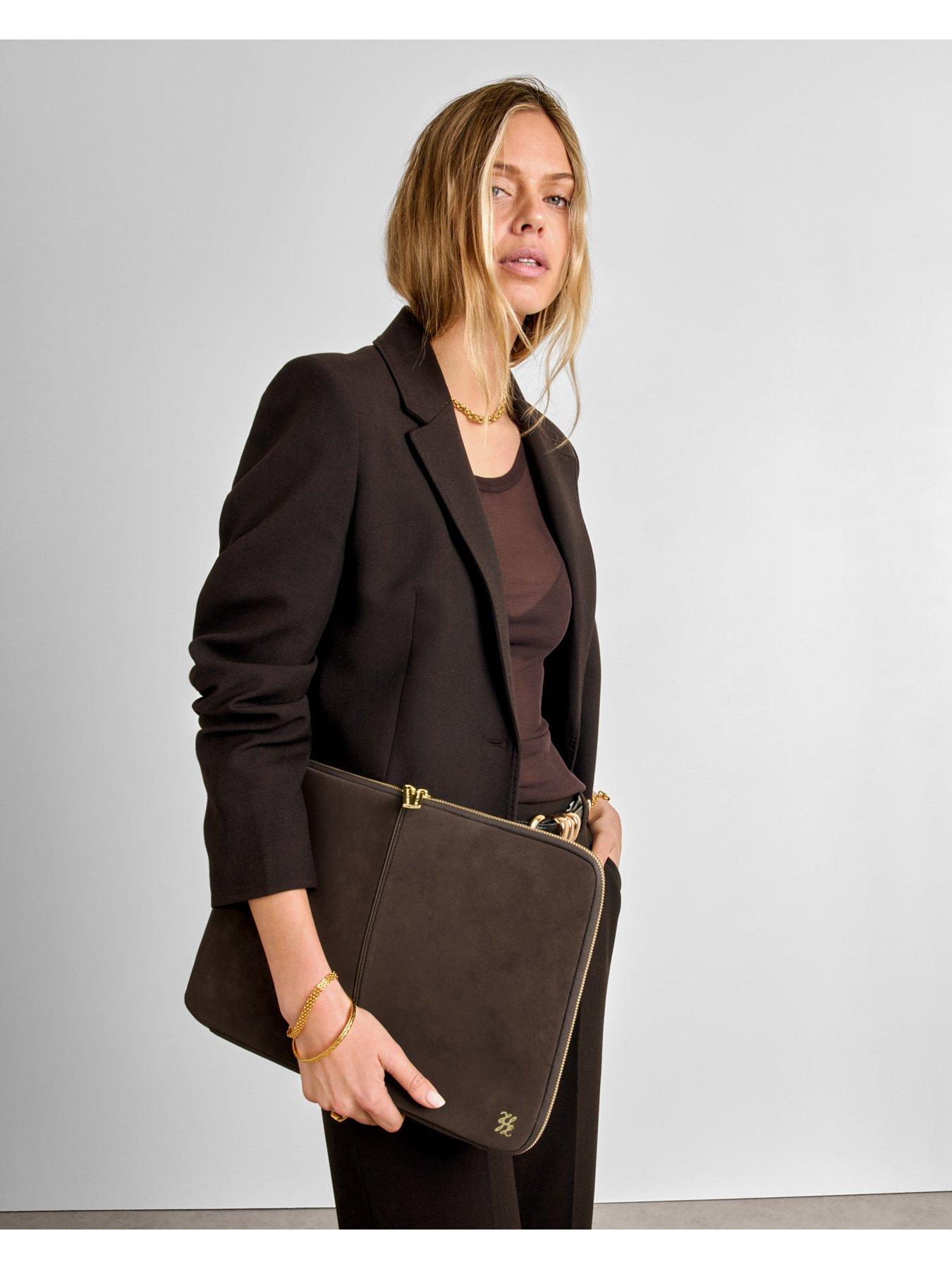 Image 3 of 7 of Katie Loxton FOLIO LAPTOP CASE , Chocolate Suedette , 25.5cm x 37.5cm