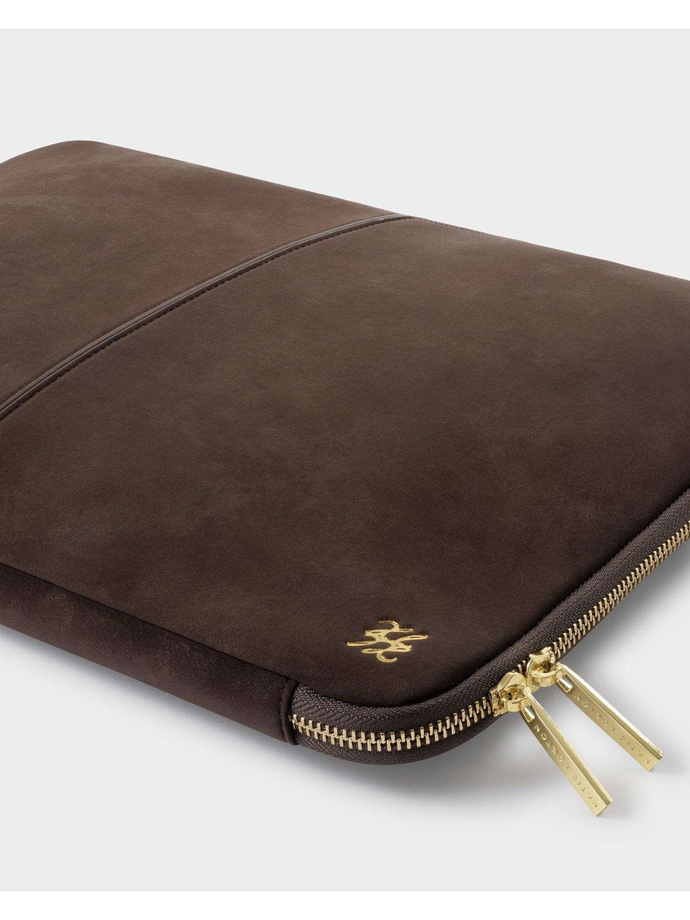 Image 4 of 7 of Katie Loxton FOLIO LAPTOP CASE , Chocolate Suedette , 25.5cm x 37.5cm