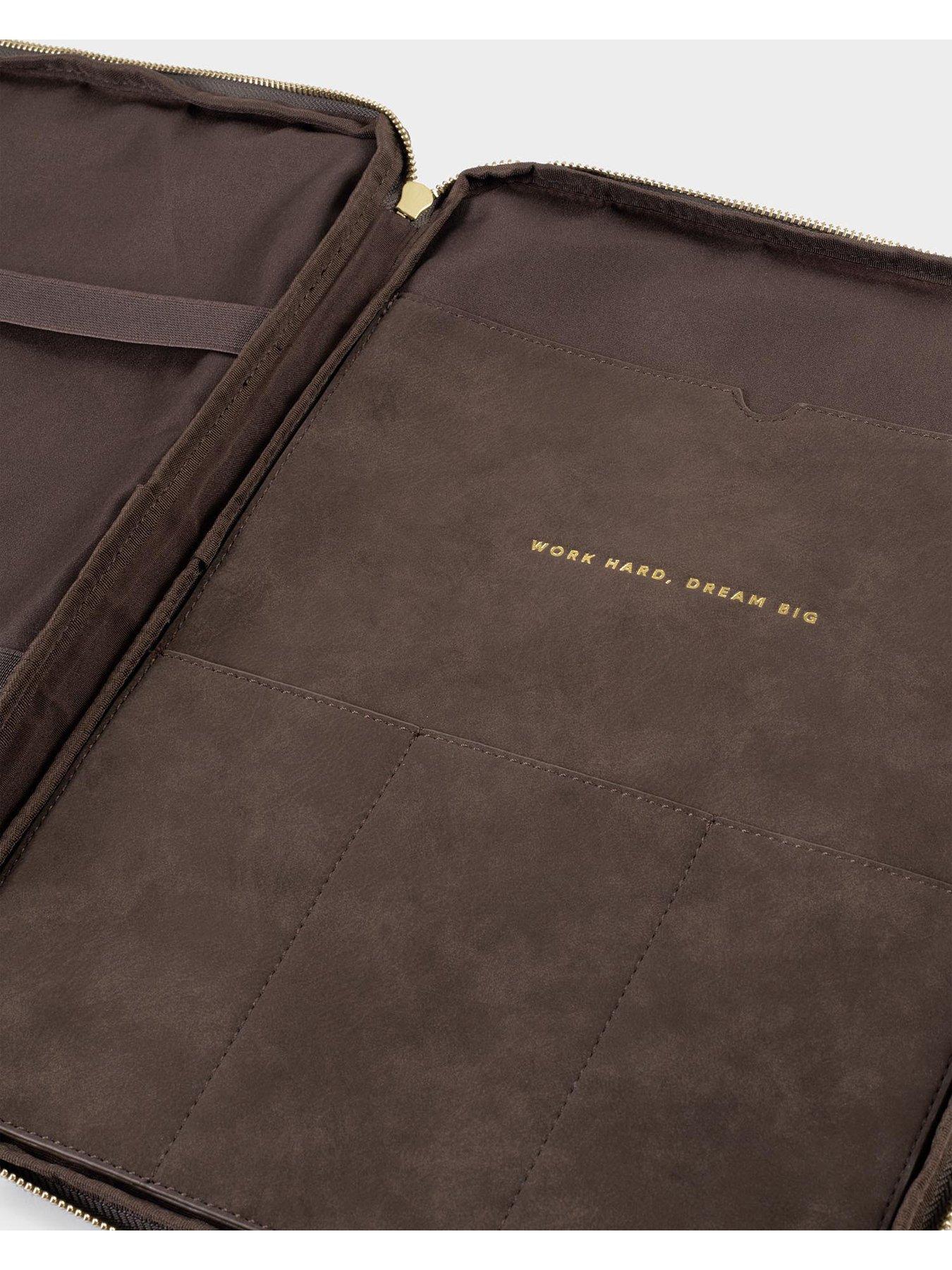 Image 5 of 7 of Katie Loxton FOLIO LAPTOP CASE , Chocolate Suedette , 25.5cm x 37.5cm
