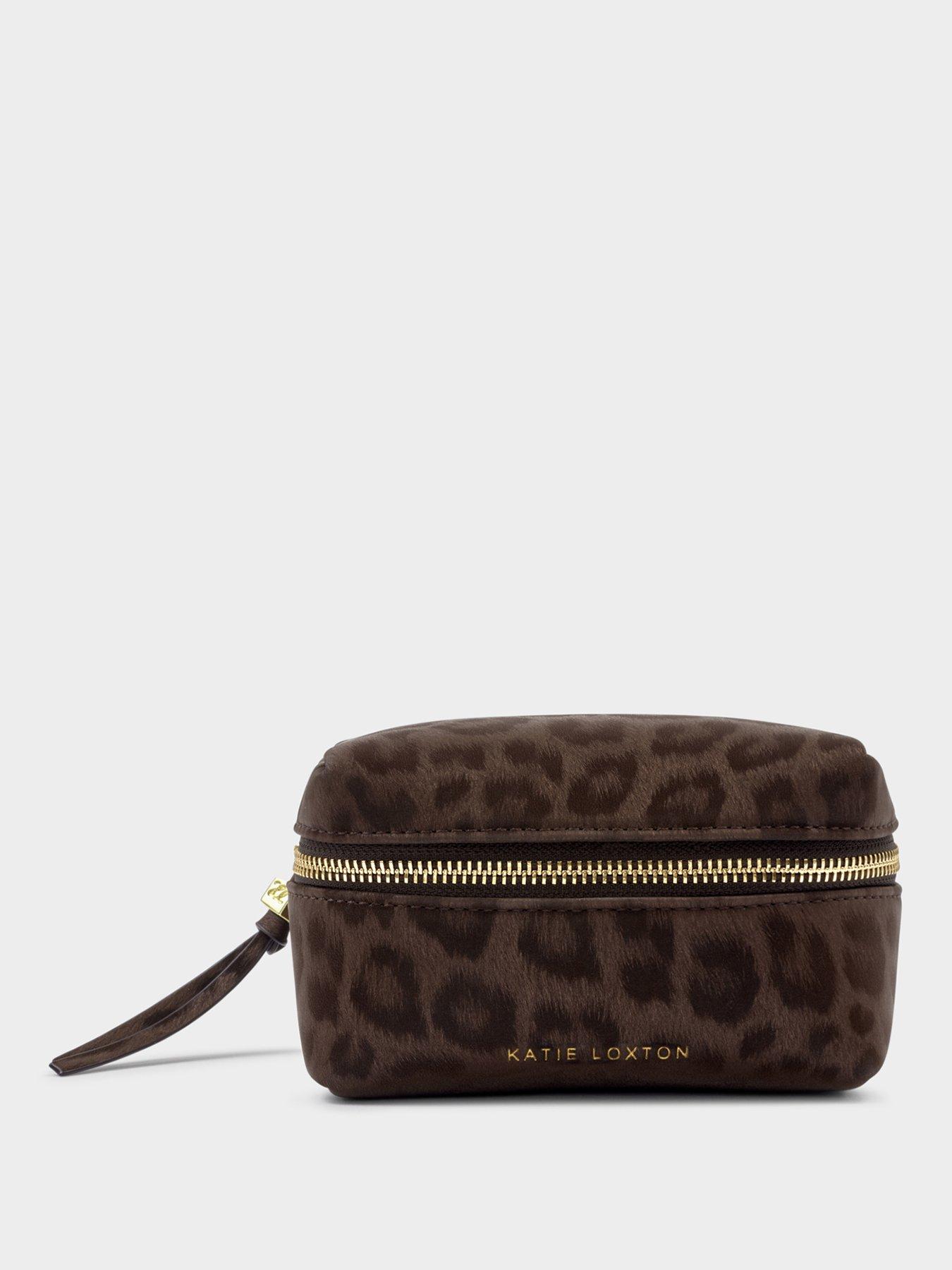 Katie Loxton ACCESSORIES ORGANISER , Chocolate Leopard , 8.5cm x 14.5cm x 10cm