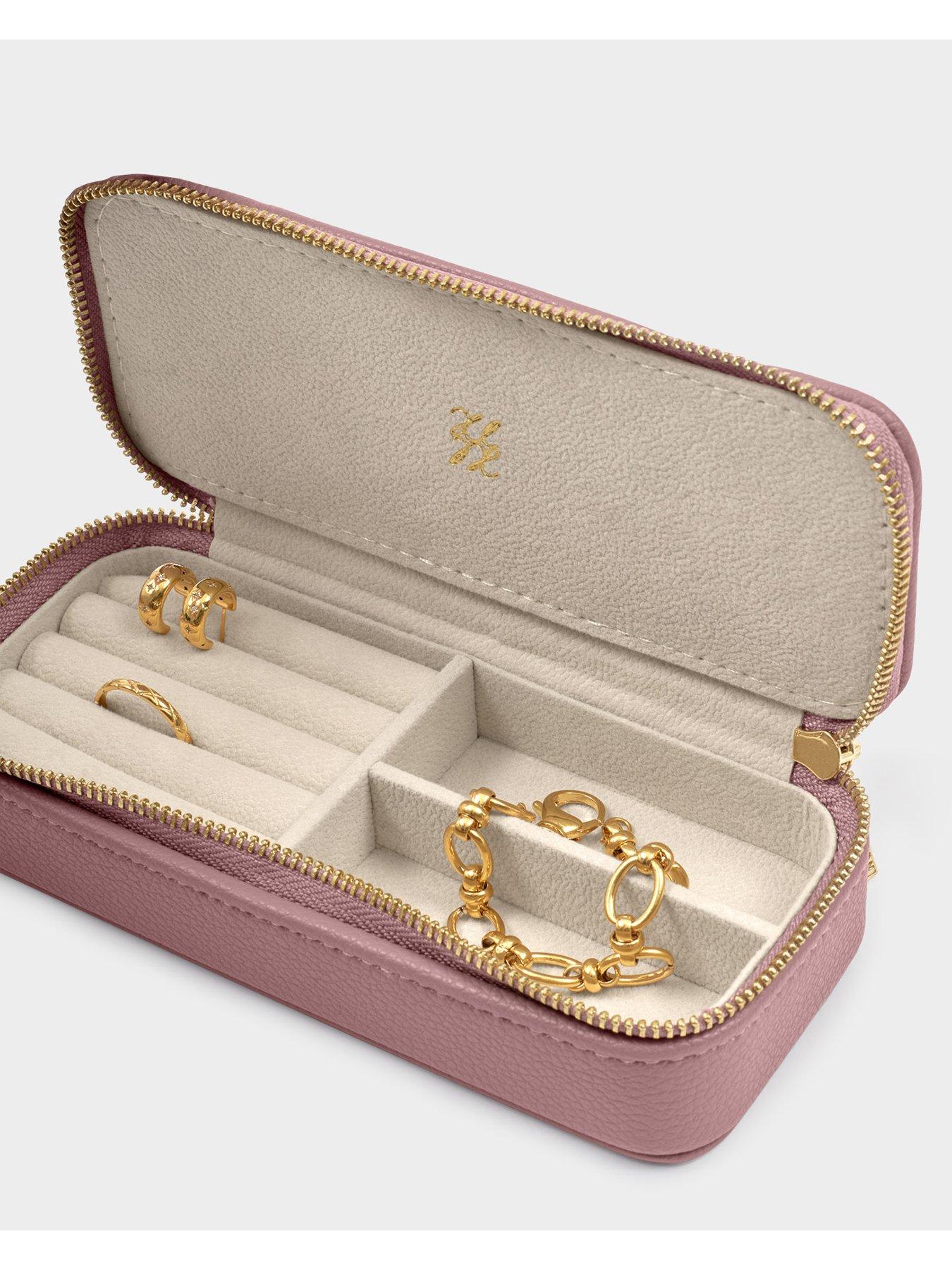 Image 2 of 6 of Katie Loxton MEDIUM JEWELLERY BOX , Deep Rose , 16cm x 7.5cm x 4.7cm