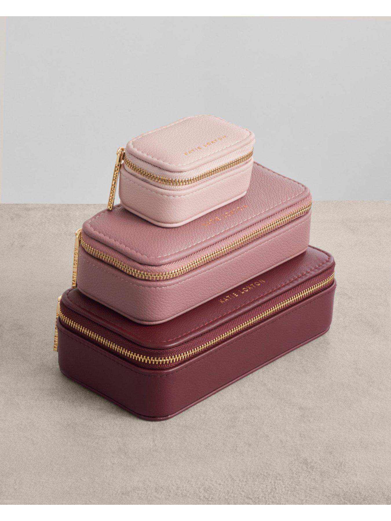 Image 5 of 6 of Katie Loxton MEDIUM JEWELLERY BOX , Deep Rose , 16cm x 7.5cm x 4.7cm