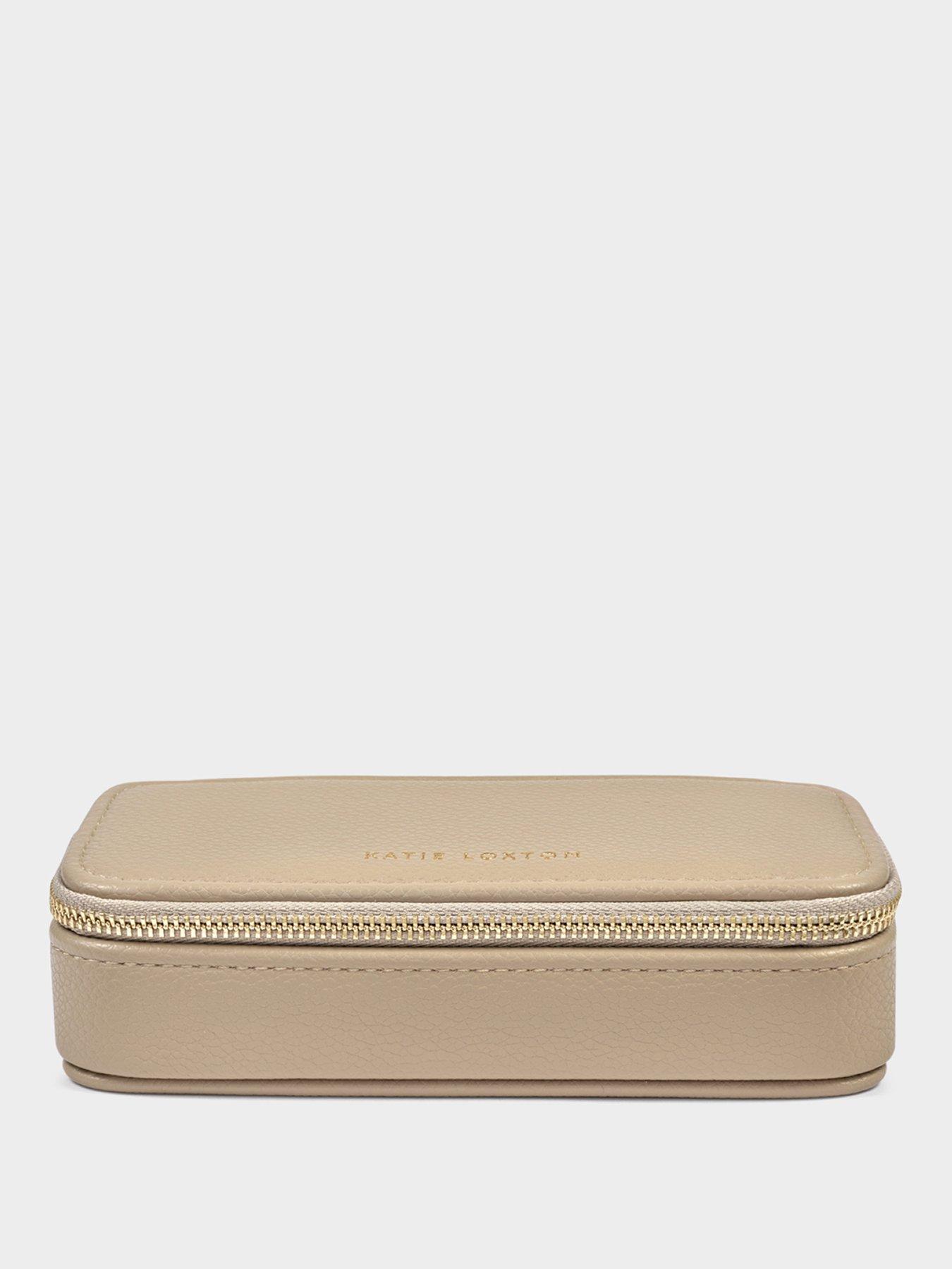 Katie Loxton MEDIUM JEWELLERY BOX , Light Taupe , 16cm x 7.5cm x 4.7cm