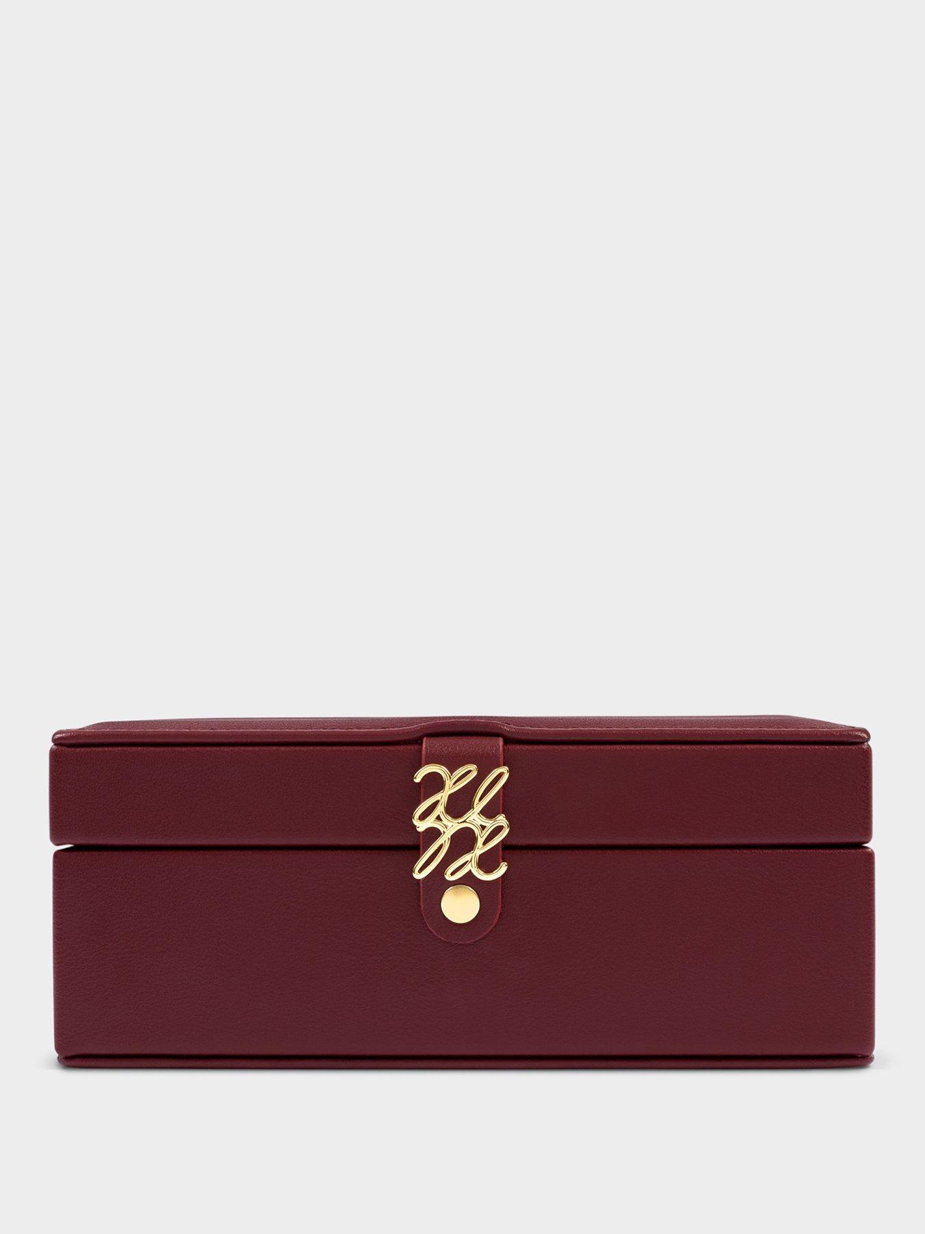 Katie Loxton EXTRA LARGE JEWELLERY BOX , Cherry , 21cm x 15cm x 8cm