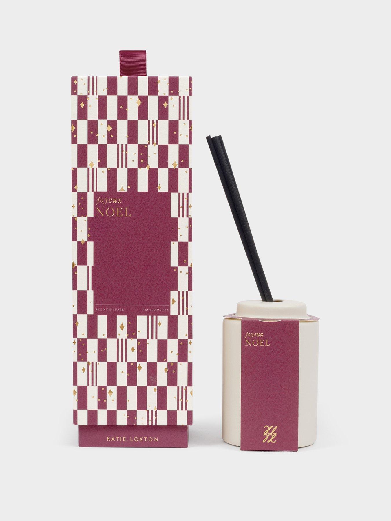 Katie Loxton CERAMIC SENTIMENT REED DIFFUSER , Joyeux Noel , 8.2cm x 6.4cm x 6.4cm