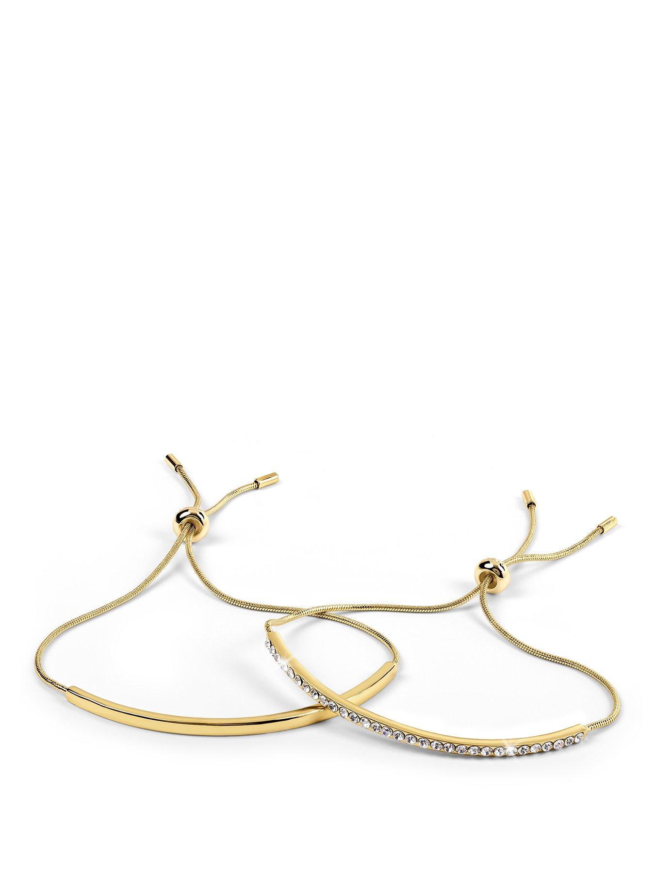 Radley 18ct Gold Plated Stone Set  &  Smooth Friendship Bracelet Twin Pack