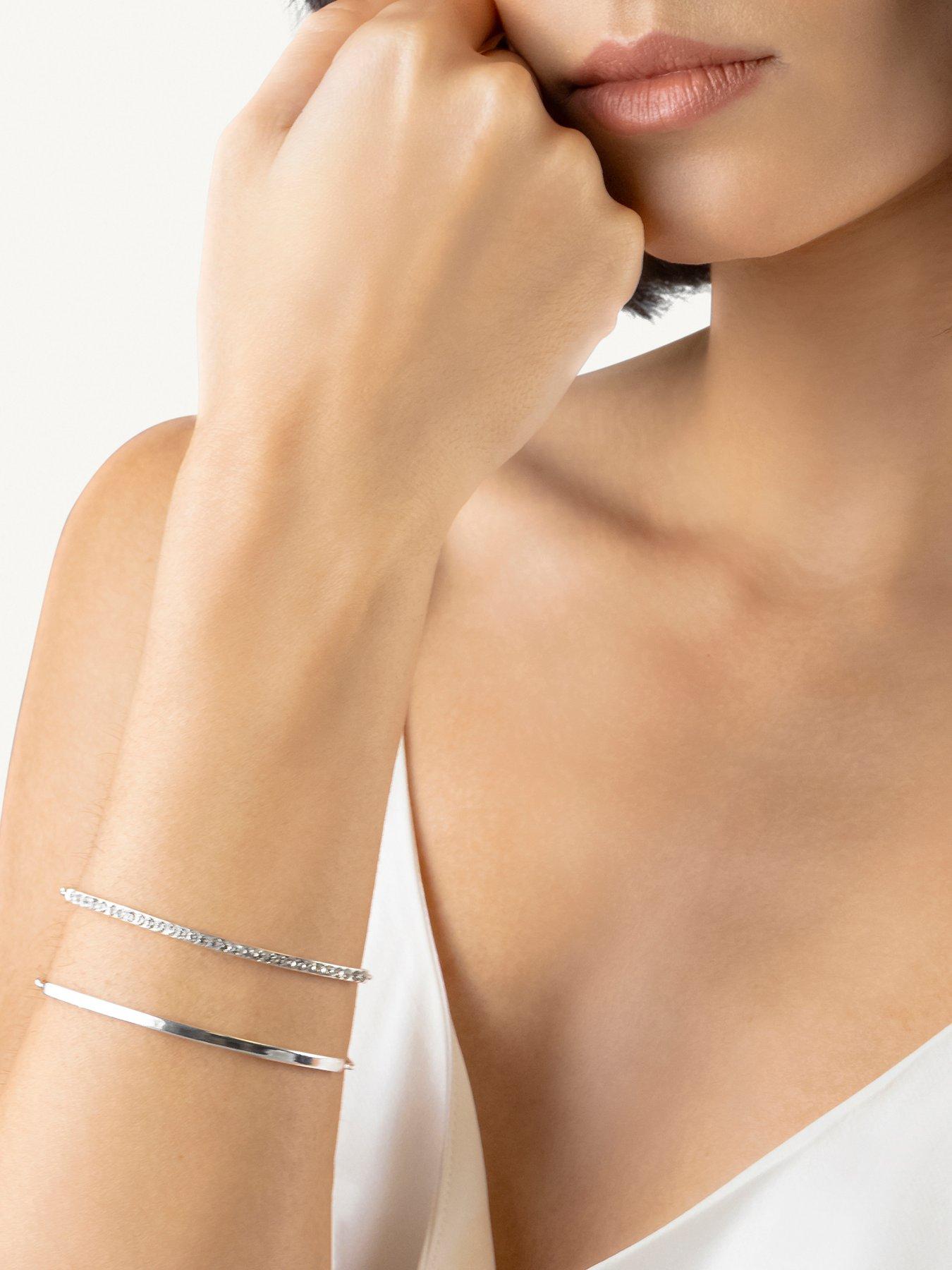 Image 2 of 5 of Radley Silver Plated Stone Set & Smooth  Friendship Bracelet Twin Pack