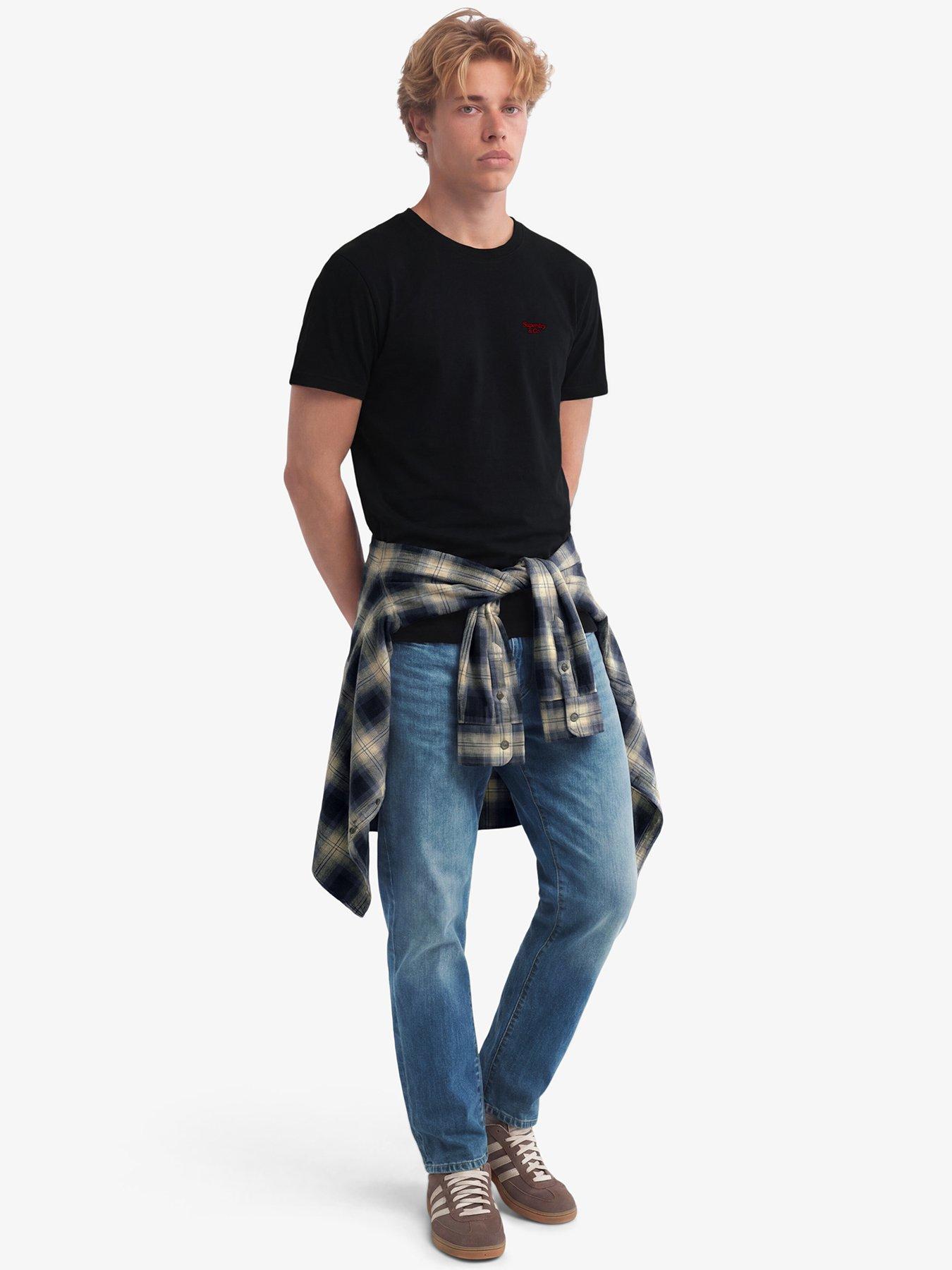 Image 3 of 6 of Superdry Essential Serif Logo Embroidered T-Shirt - Black