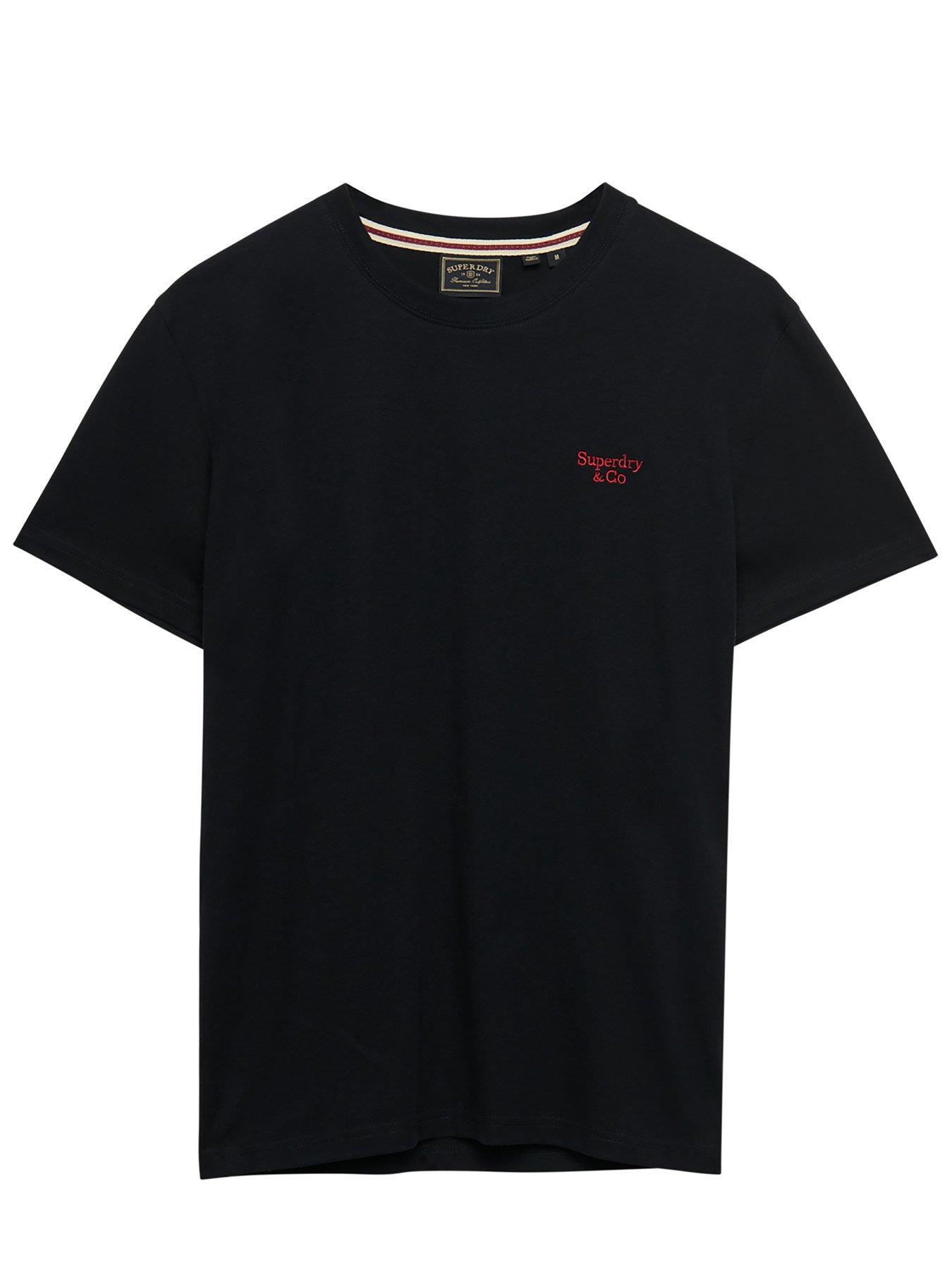 Image 5 of 6 of Superdry Essential Serif Logo Embroidered T-Shirt - Black