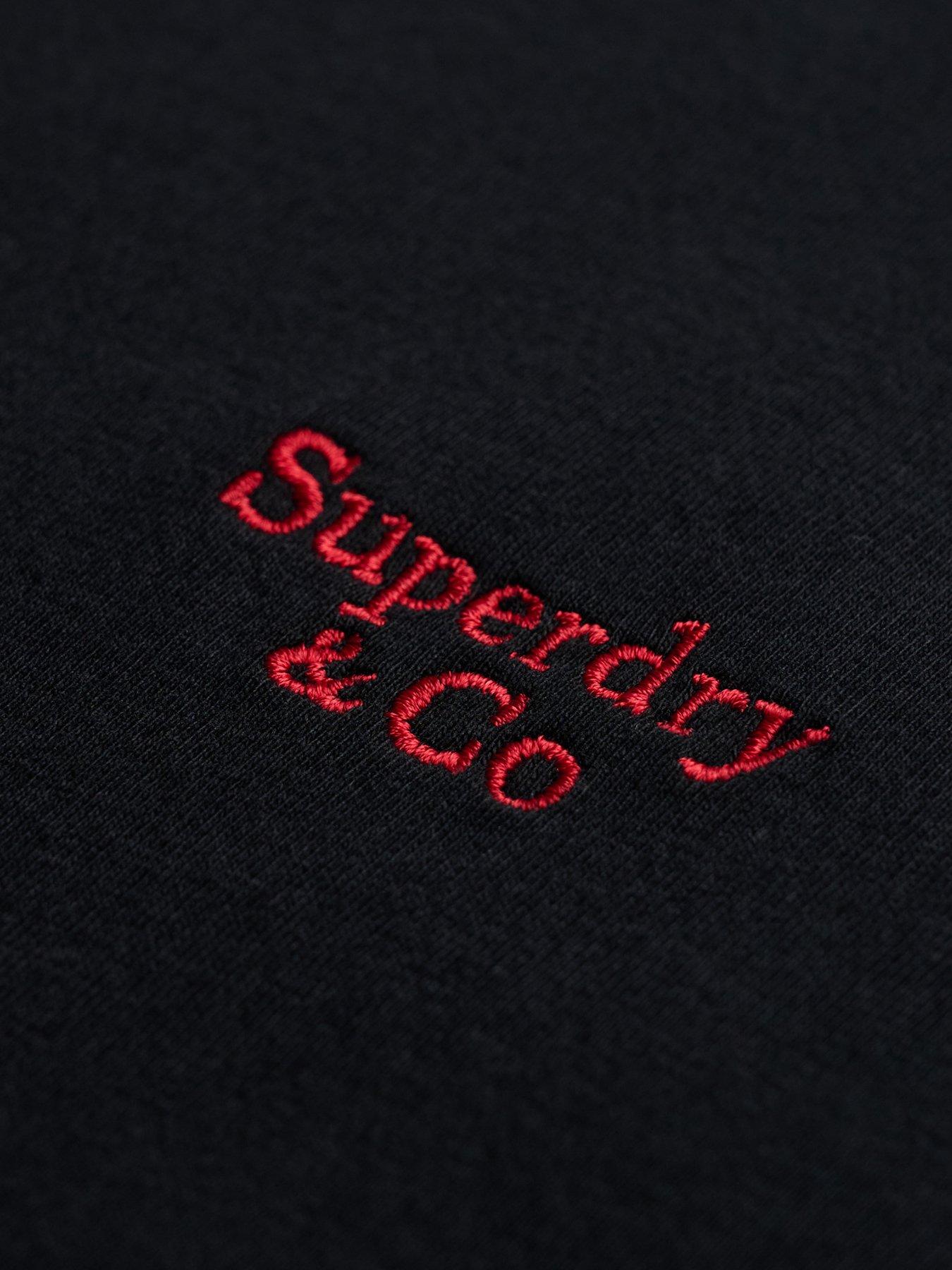 Image 6 of 6 of Superdry Essential Serif Logo Embroidered T-Shirt - Black