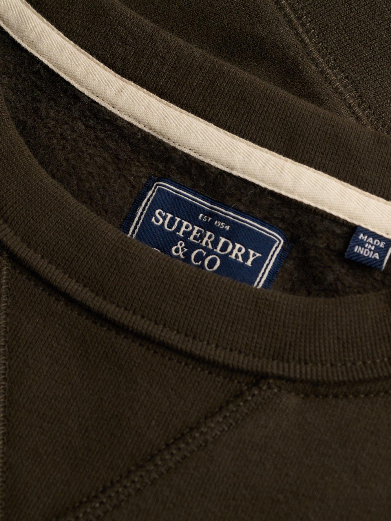 Image 6 of 7 of Superdry Essential Stacked Logo Crew Sweatshirt - Dark Grey Green