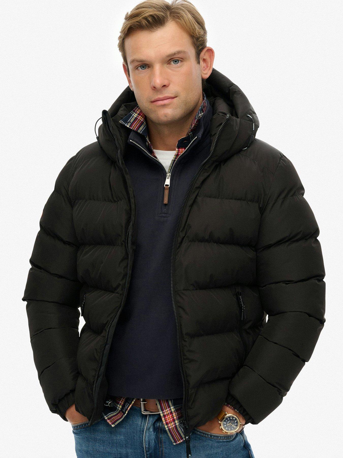 Superdry Hooded Sports Padded Jacket - Black