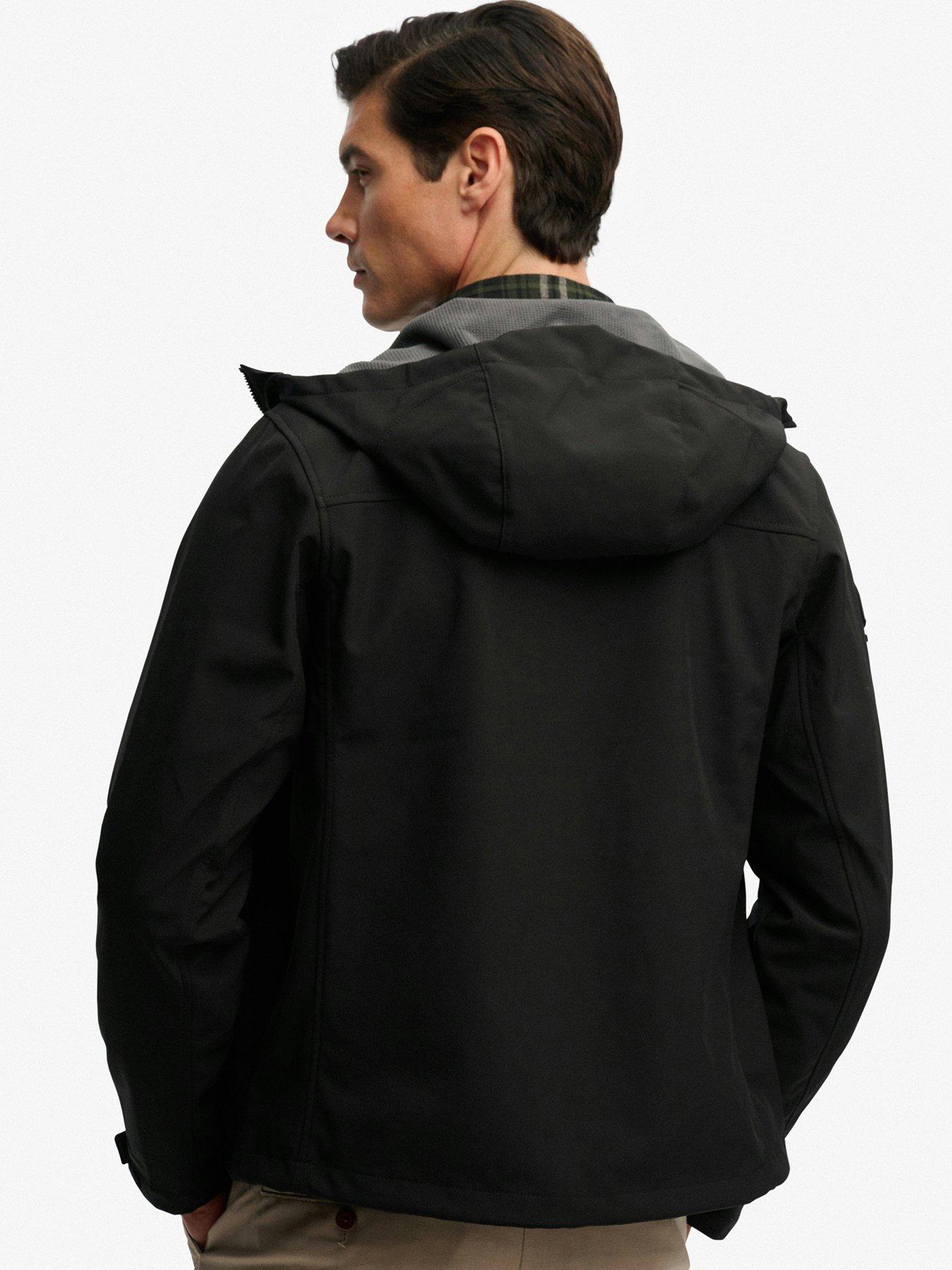 Image 2 of 7 of Superdry Hooded Softshell Trekker Jacket - Black