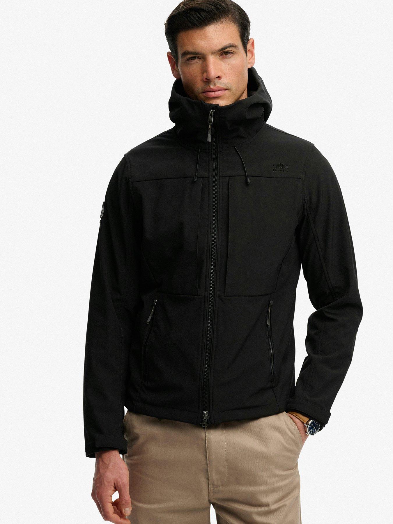 Image 4 of 7 of Superdry Hooded Softshell Trekker Jacket - Black