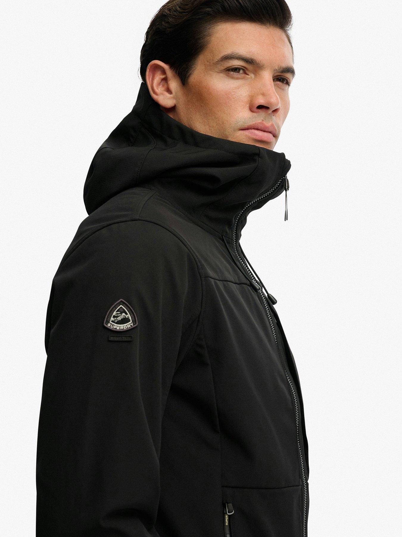 Image 6 of 7 of Superdry Hooded Softshell Trekker Jacket - Black