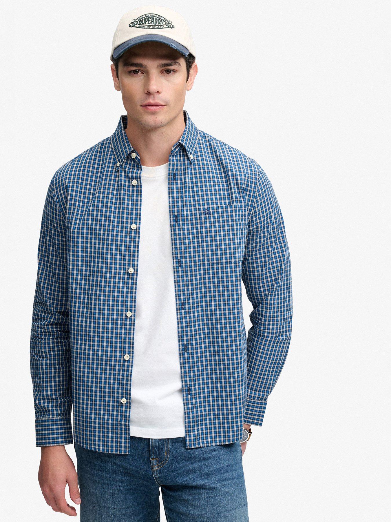 Image 1 of 5 of Superdry Preppy Poplin Long Sleeve Shirt - Blue