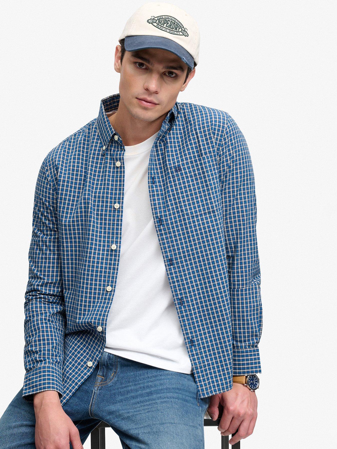 Image 4 of 5 of Superdry Preppy Poplin Long Sleeve Shirt - Blue
