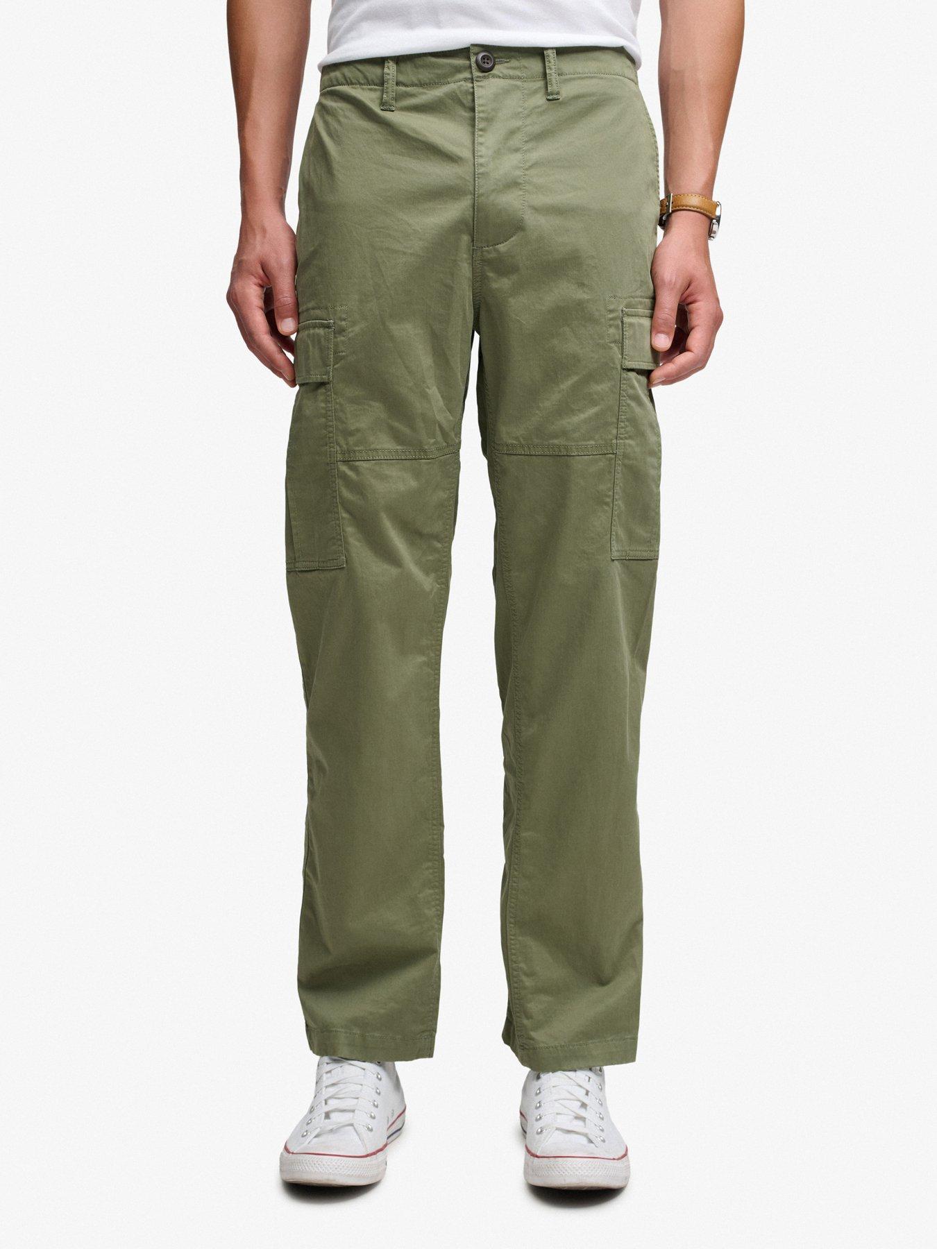 Image 1 of 6 of Superdry Mens Regular Tapered Zip-Off Cargo Trousers - Dark Green