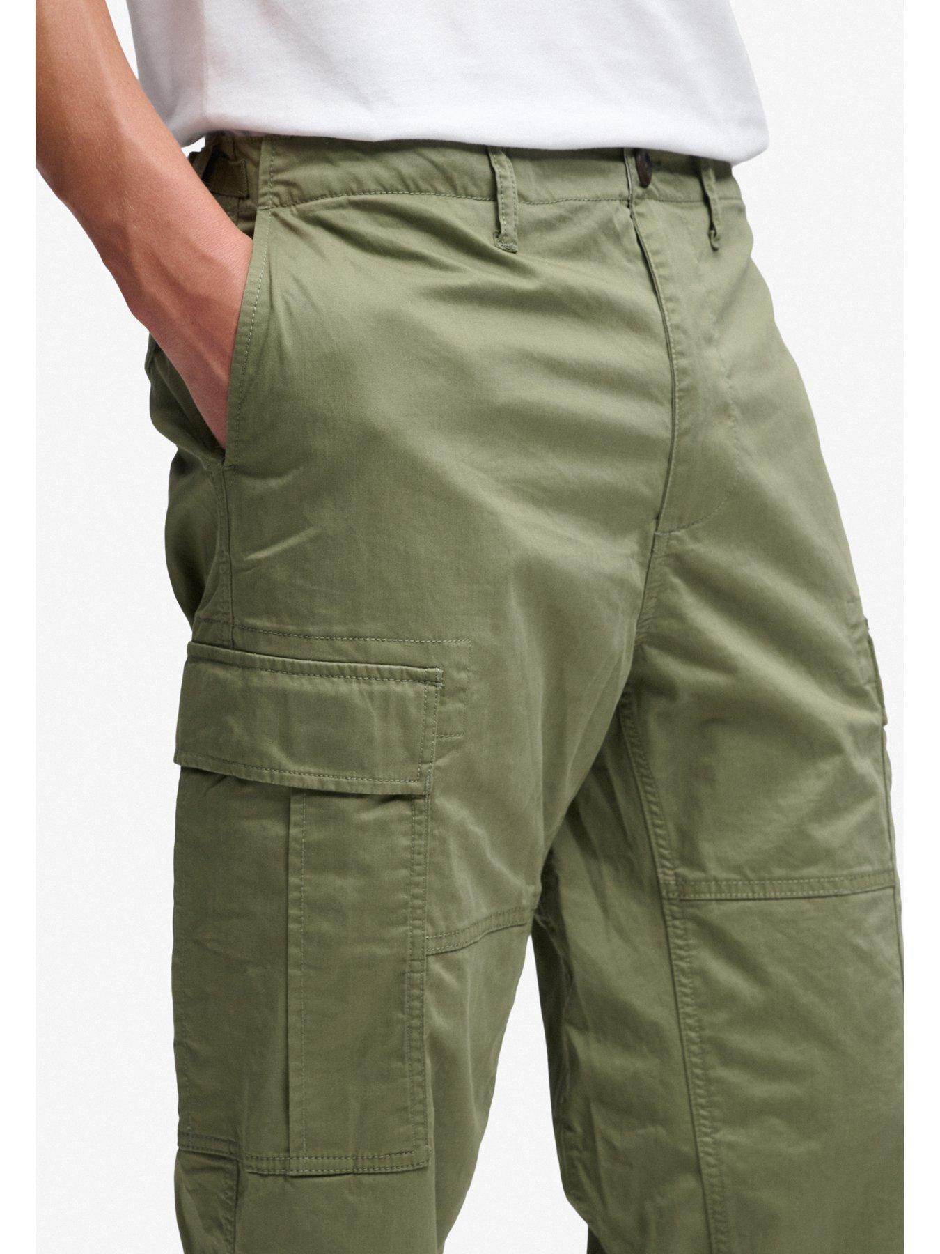Image 5 of 6 of Superdry Mens Regular Tapered Zip-Off Cargo Trousers - Dark Green