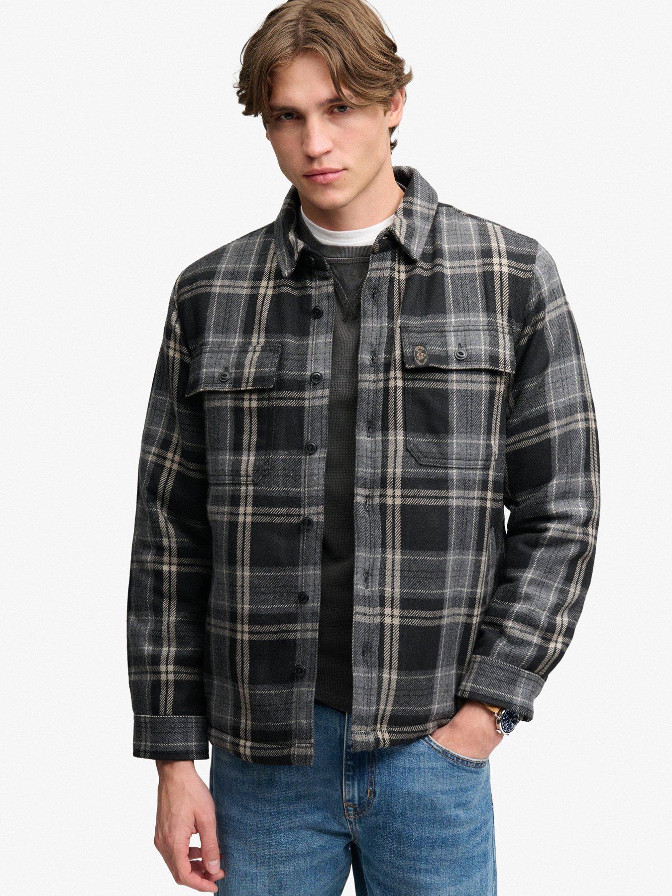 Image 1 of 6 of Superdry Superdry Borg Lined Miller Overshirt - Black