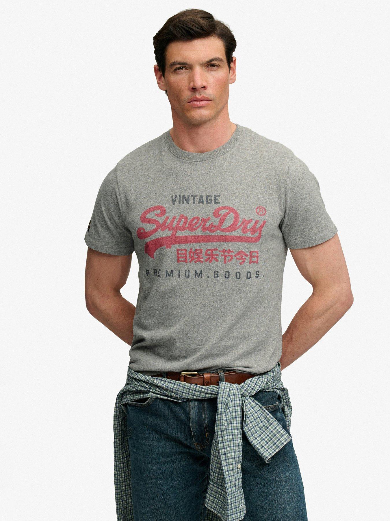 Superdry Vintage Logo Heritage Relaxed T-Shirt - Grey