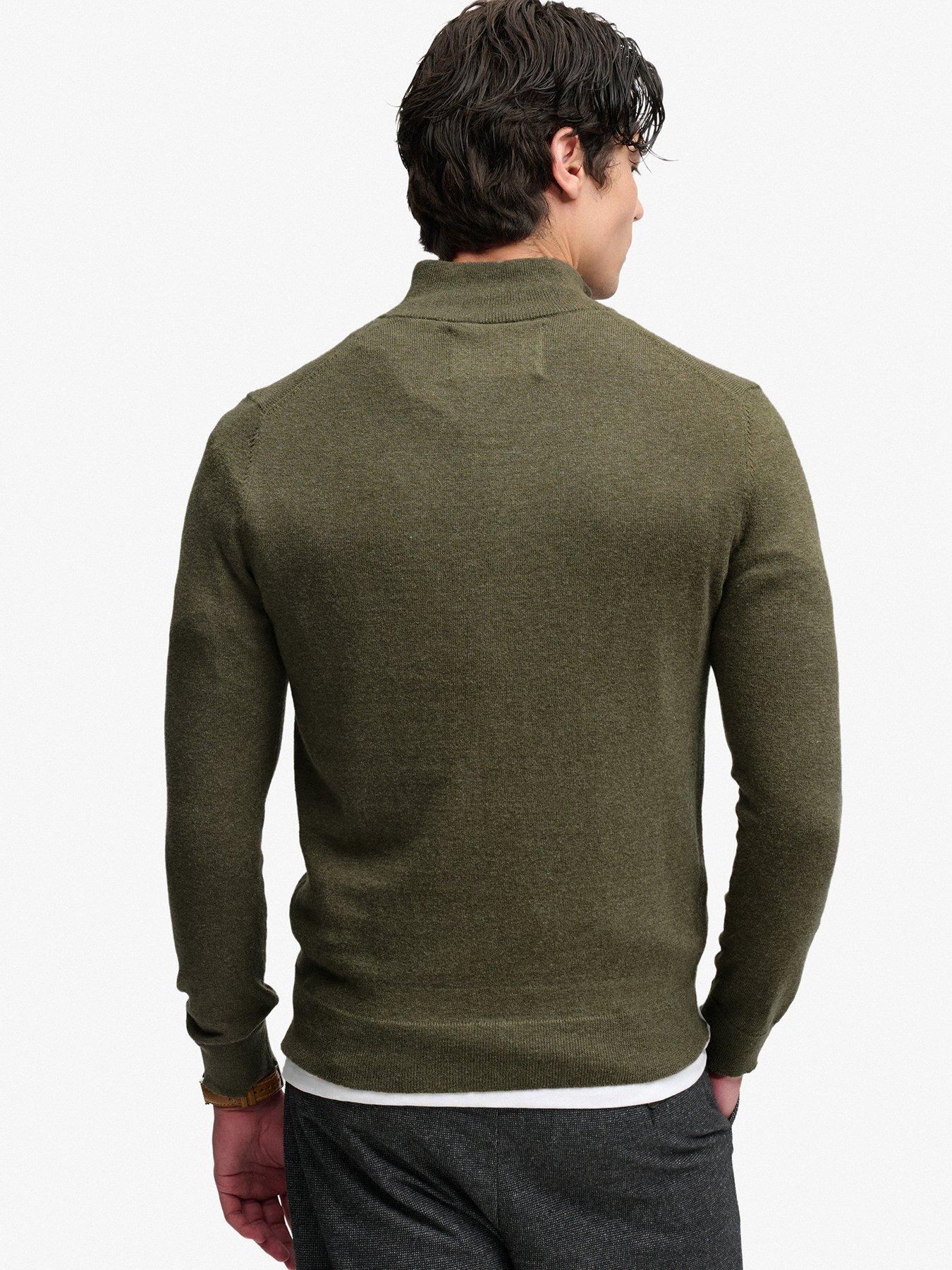 Image 2 of 7 of Superdry Essential Lightweight 1/2 Zip Knitted Jumper - Green