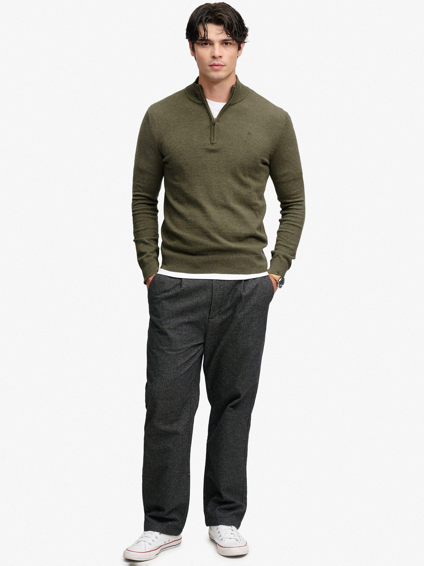 Image 3 of 7 of Superdry Essential Lightweight 1/2 Zip Knitted Jumper - Green