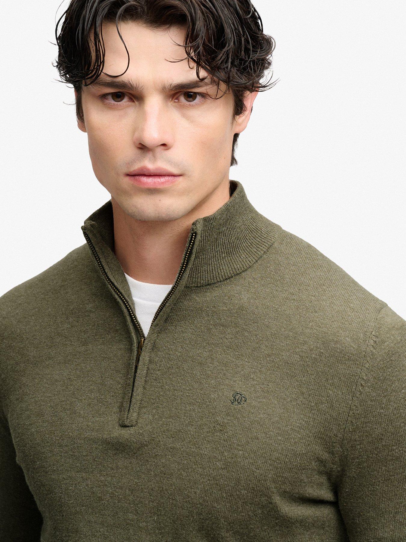 Image 5 of 7 of Superdry Essential Lightweight 1/2 Zip Knitted Jumper - Green