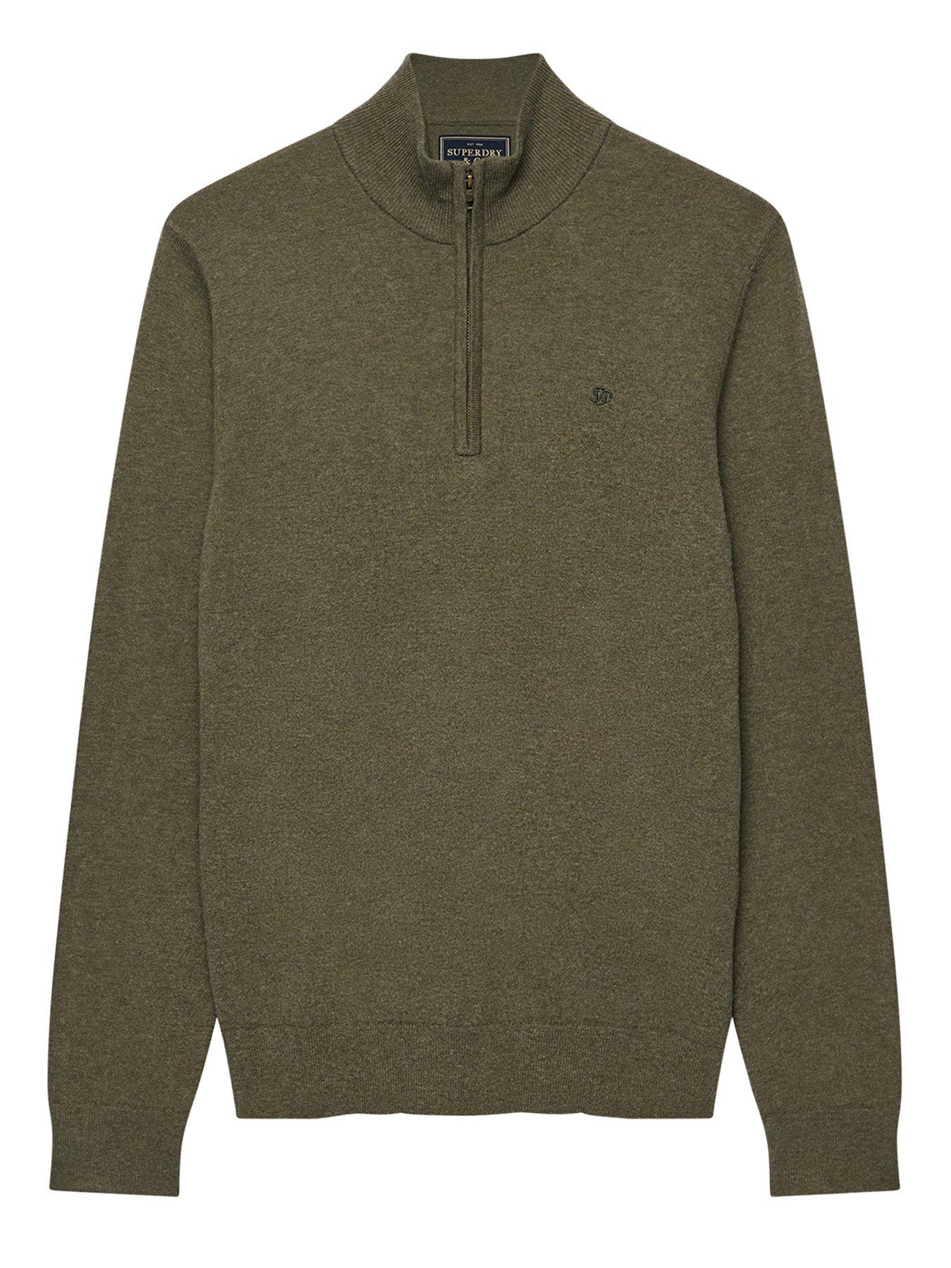 Image 6 of 7 of Superdry Essential Lightweight 1/2 Zip Knitted Jumper - Green
