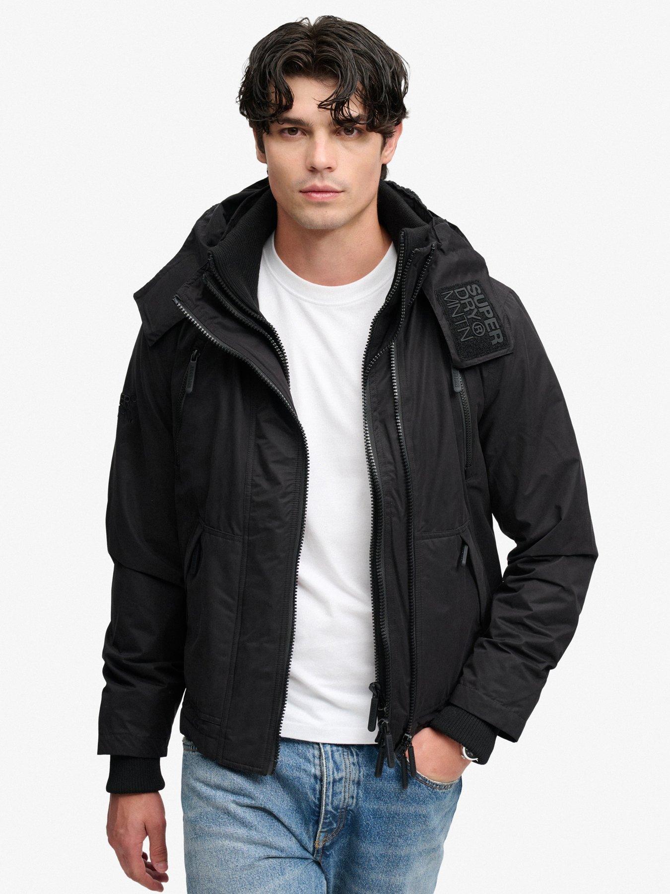 Superdry Hooded Microfibre Artic Windcheater Jacket - Black