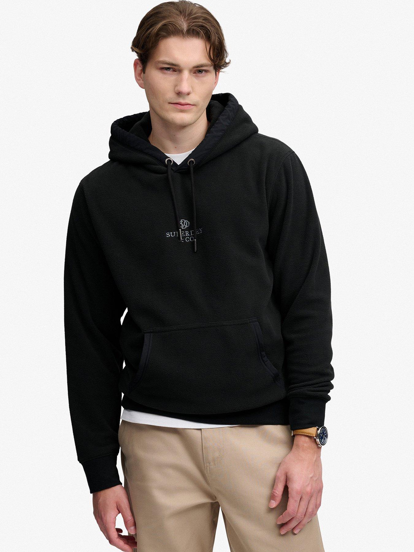 Superdry Micro Logo Fleece Hoodie - Black