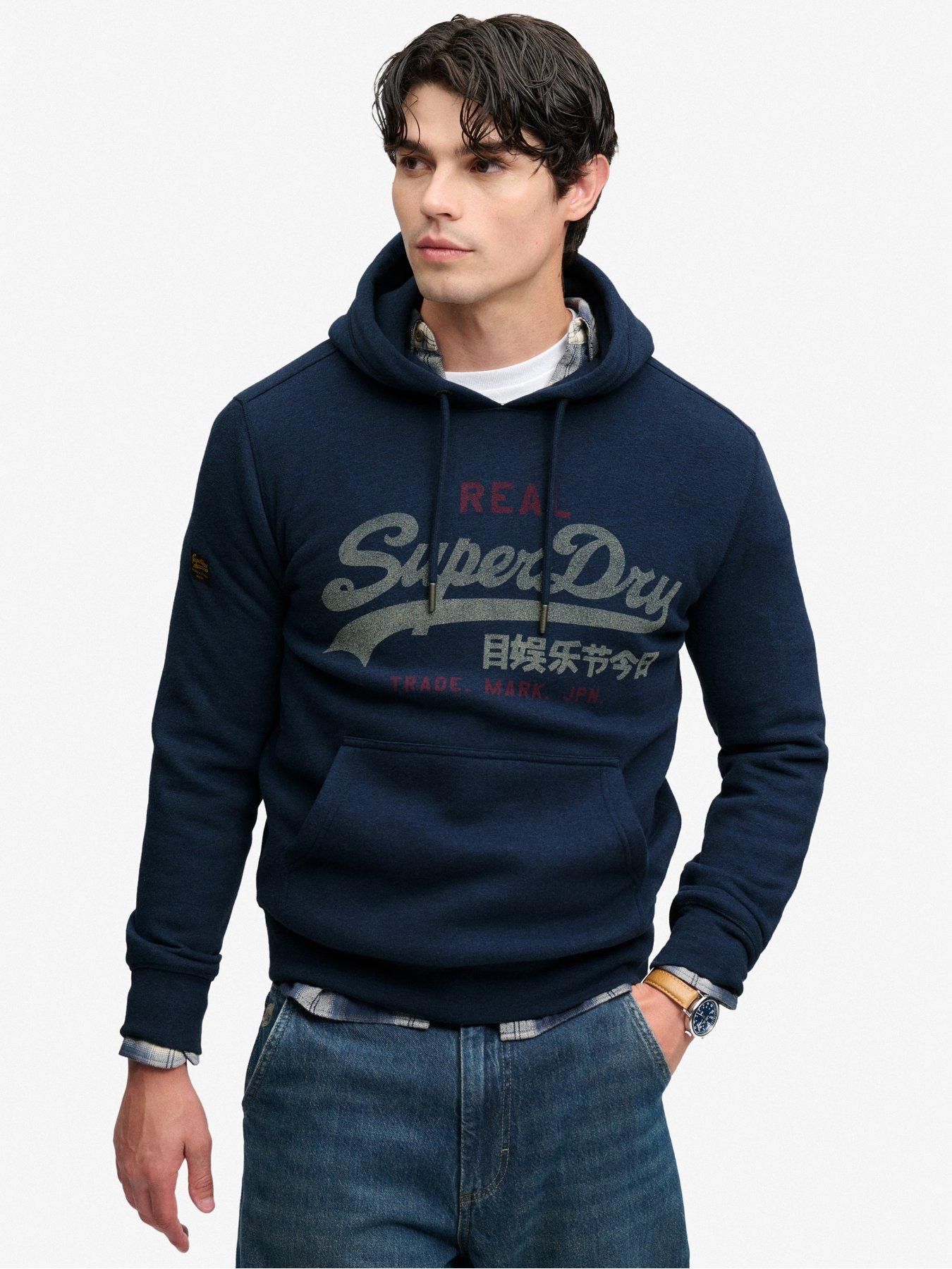 Superdry Vintage Logo Heritage Relaxed Hoodie - Blue